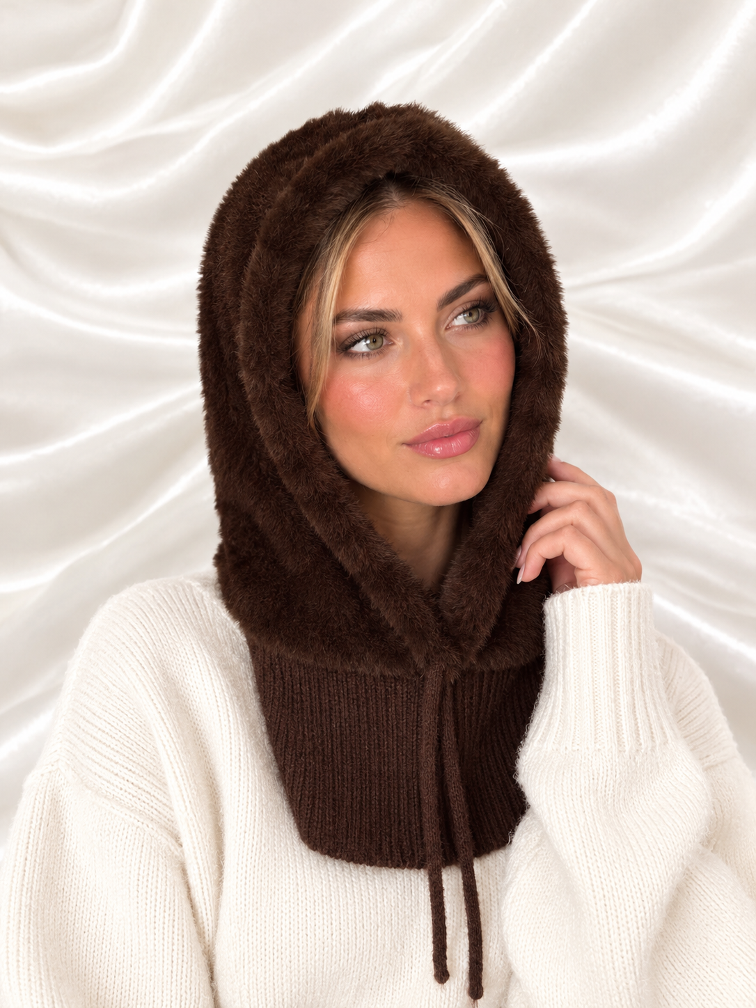 CAGOULE FOURRURE CHOCO