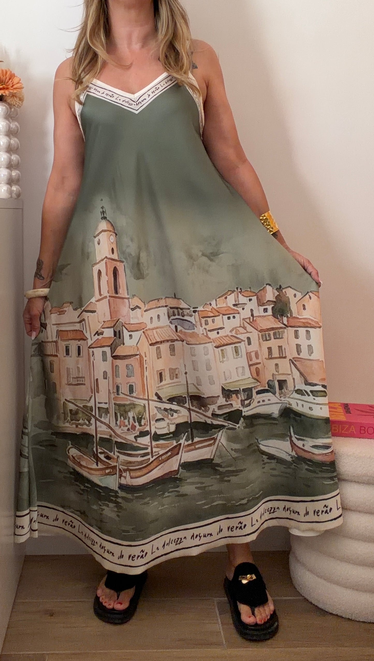 ROBE ST TROPEZ KAKI