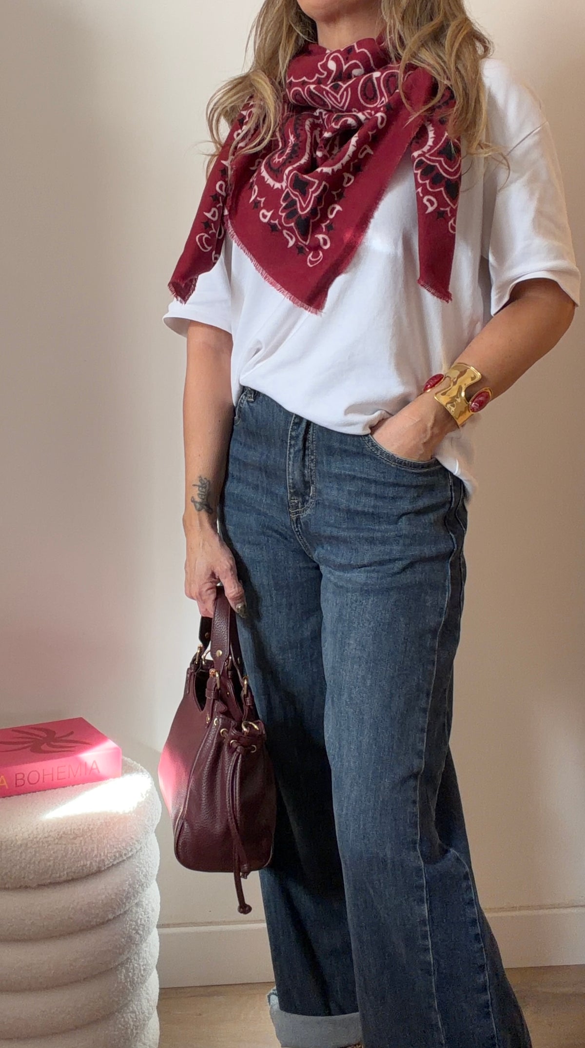ÉCHARPE BANDANA BORDEAUX