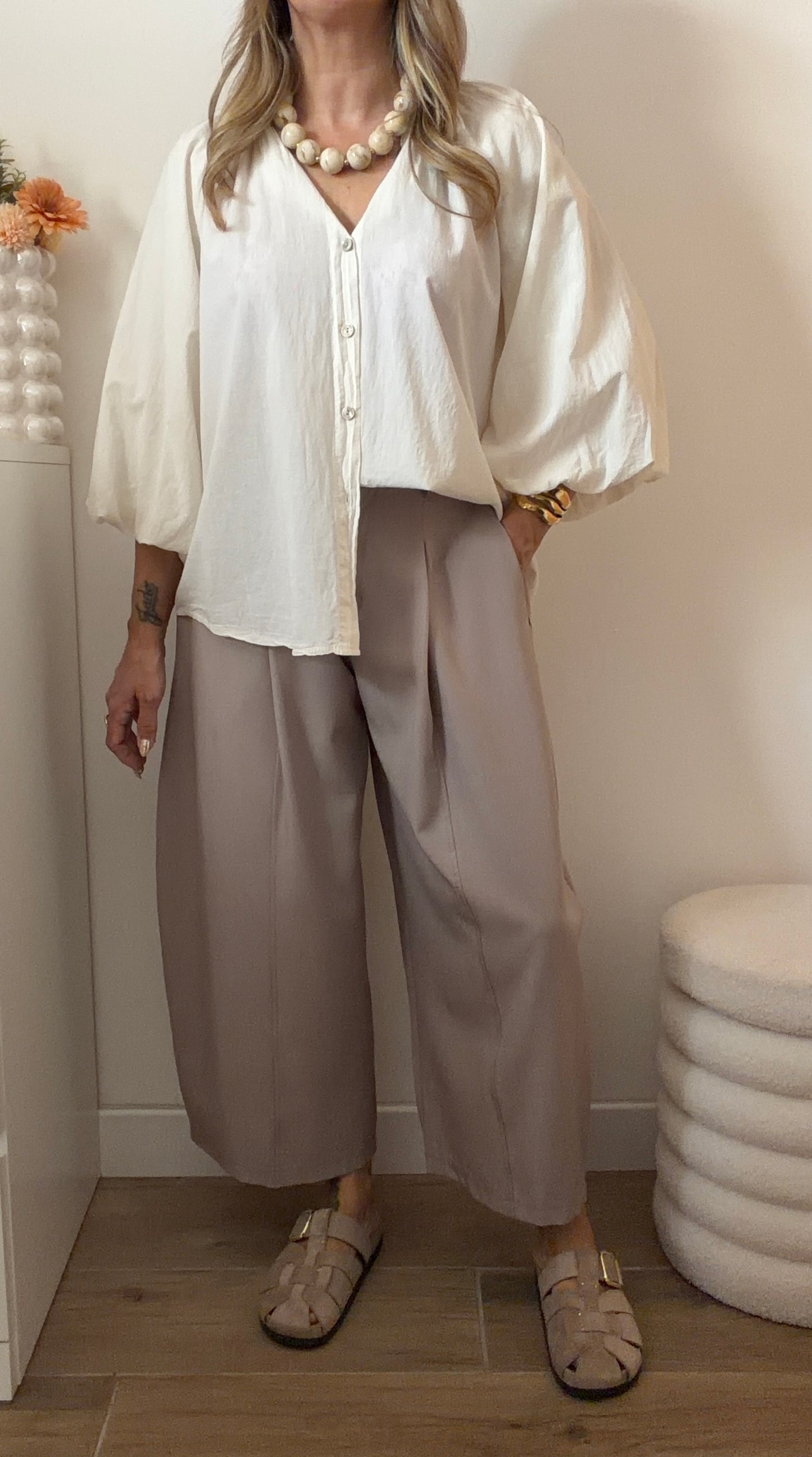 PANTALON 7/8eme TAUPE