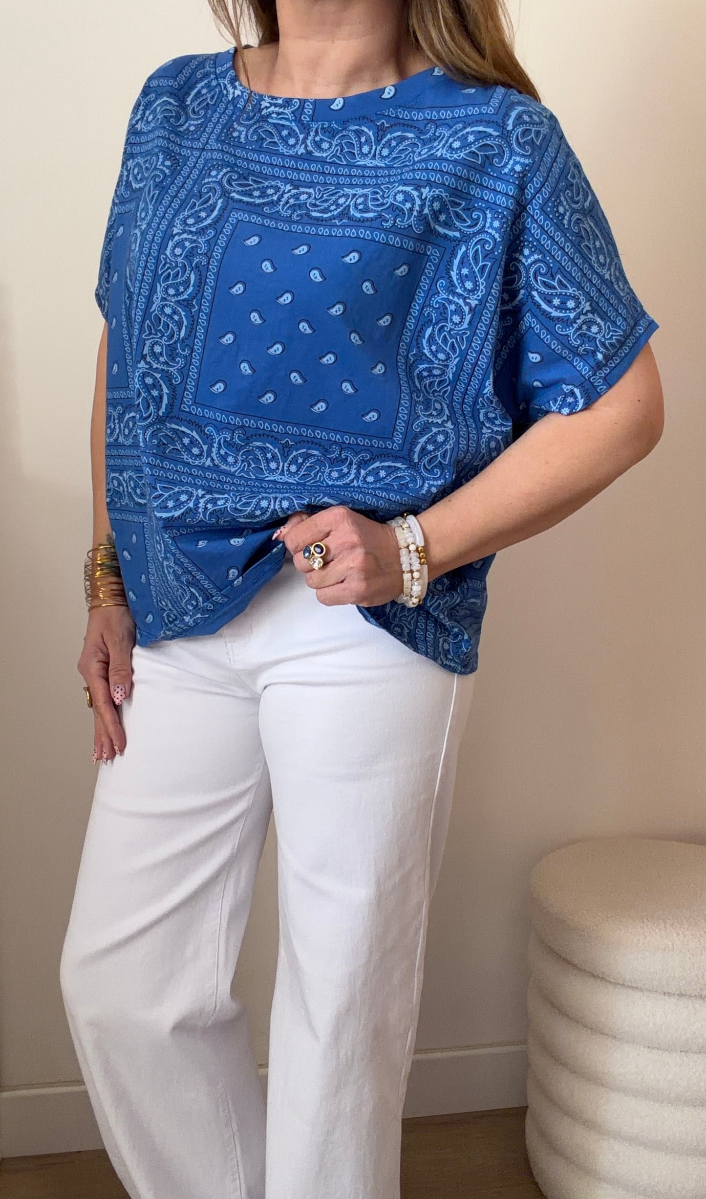 TEE-SHIRT BANDANA BLEU