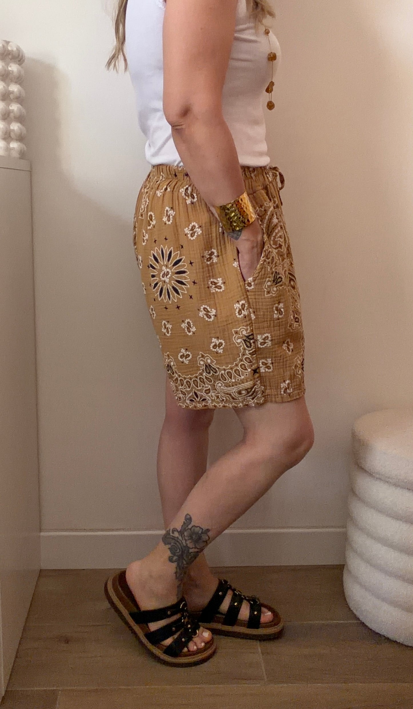 SHORT BANDANA CAMEL