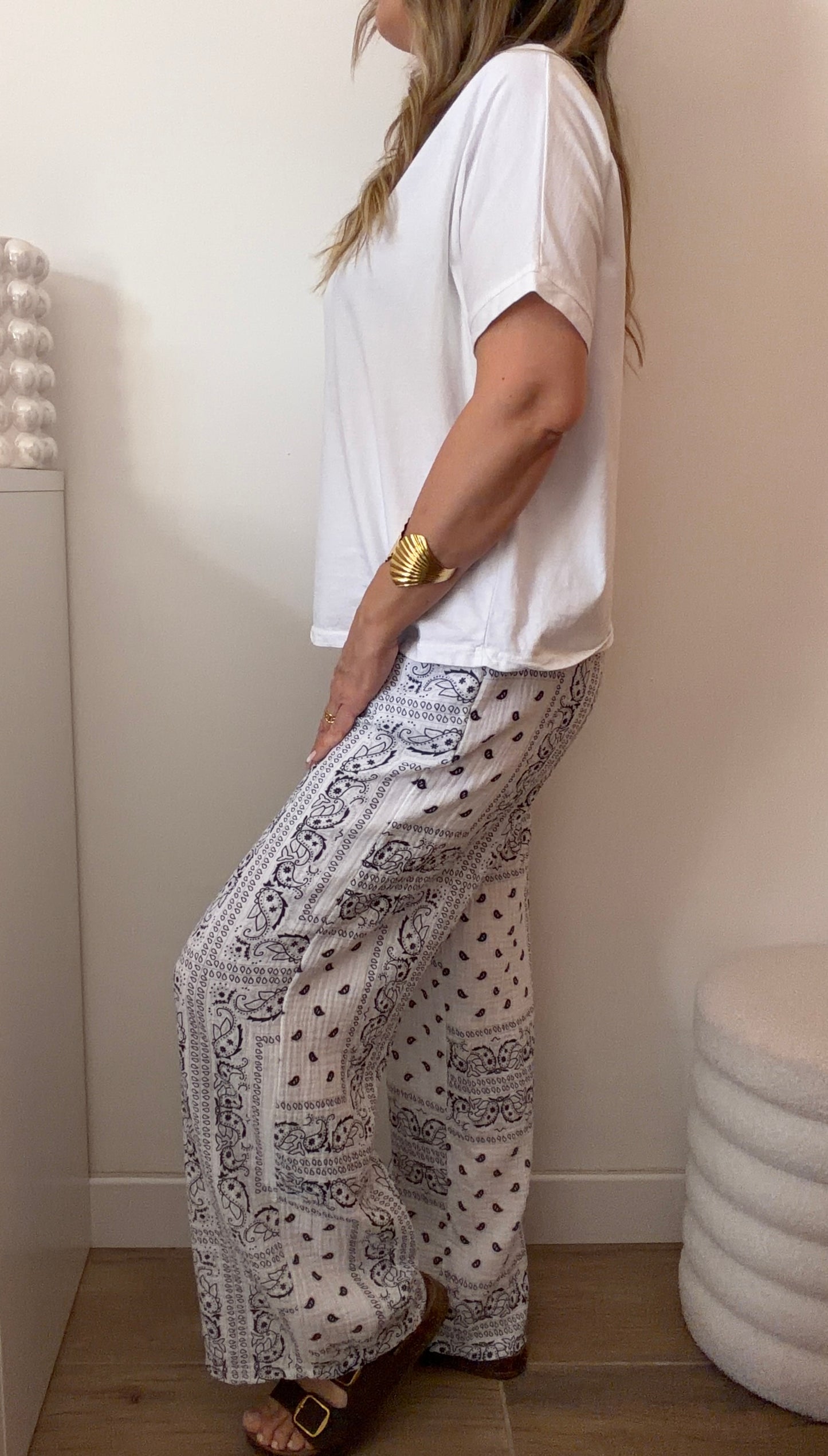 PANTALON BANDANA BLANC