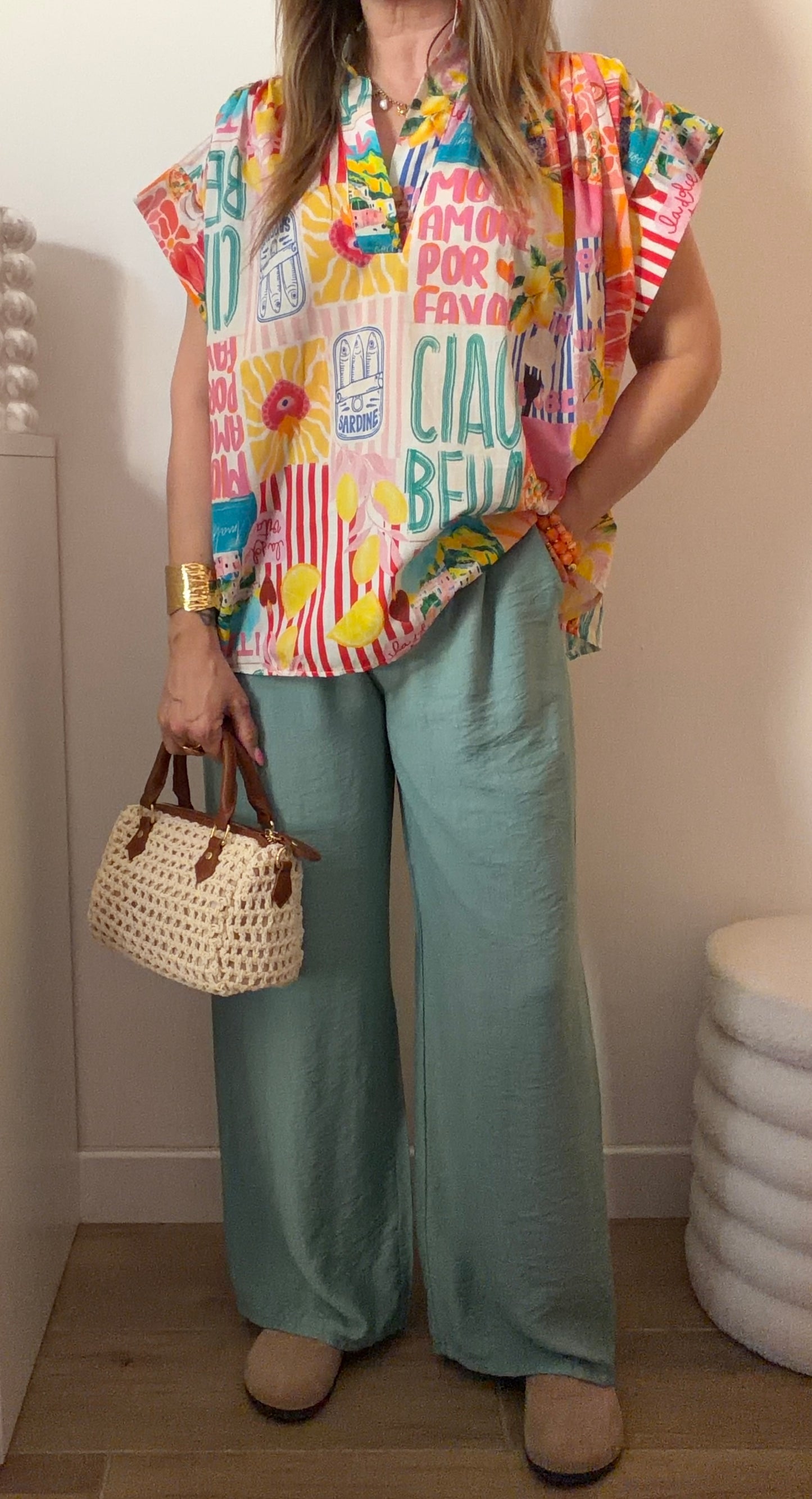 PANTALON PABLO VERT CELADON
