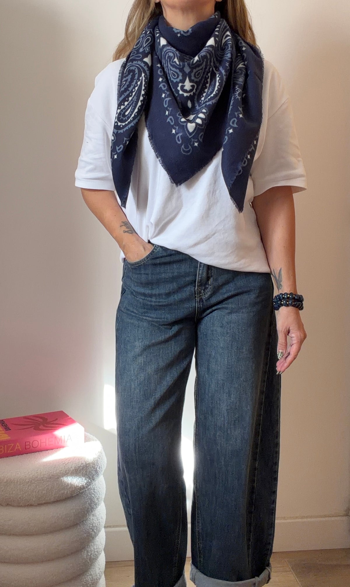 ÉCHARPE BANDANA MARINE