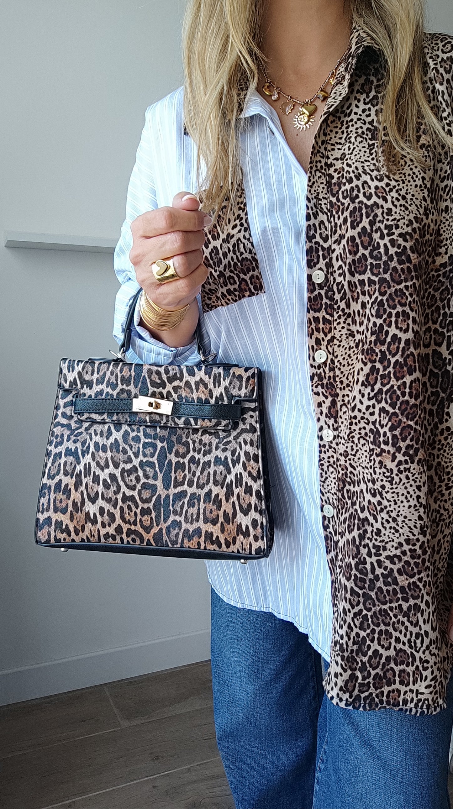Sac Julie léopard Noir