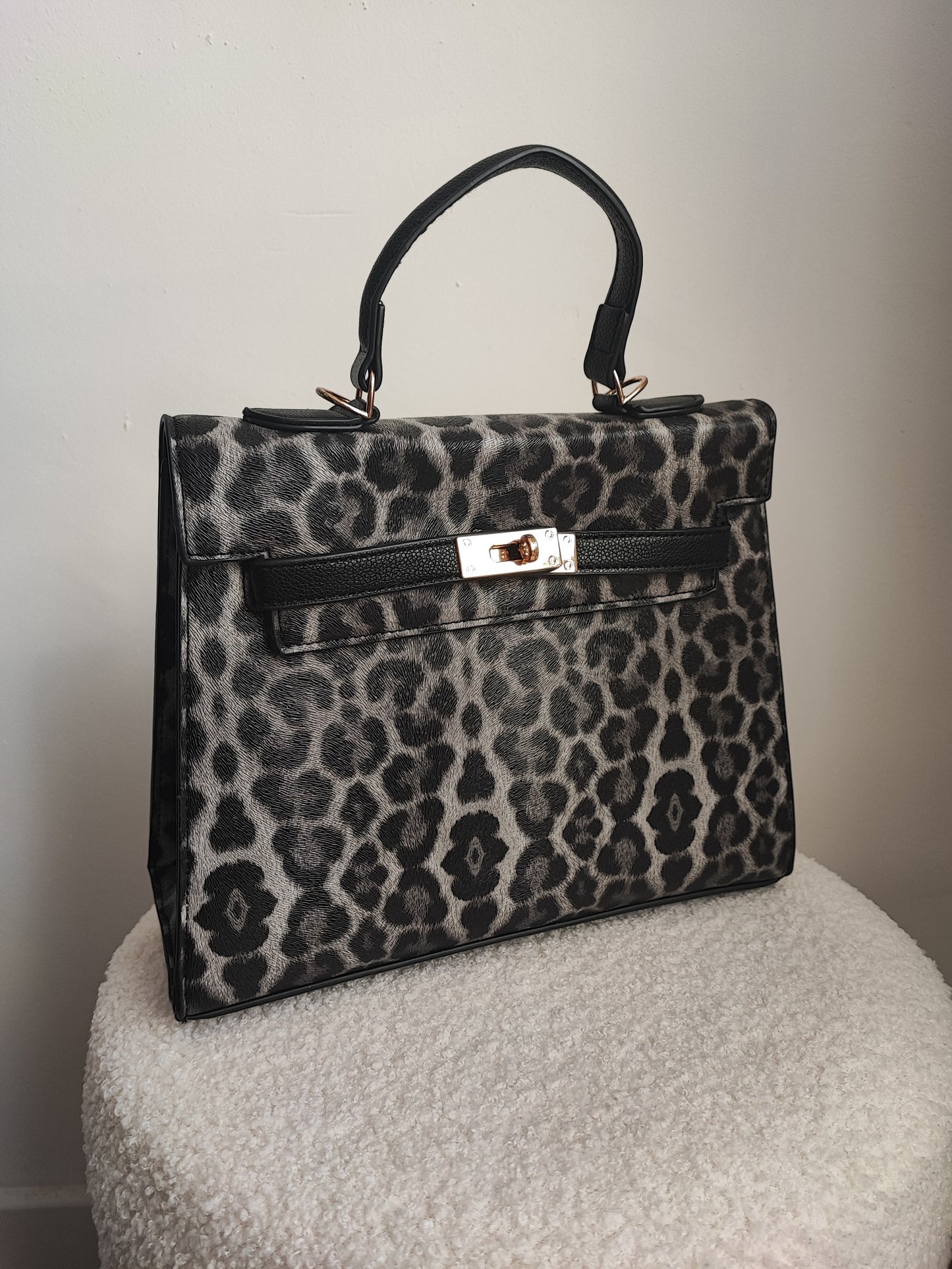 Sac Julie léopard Gris