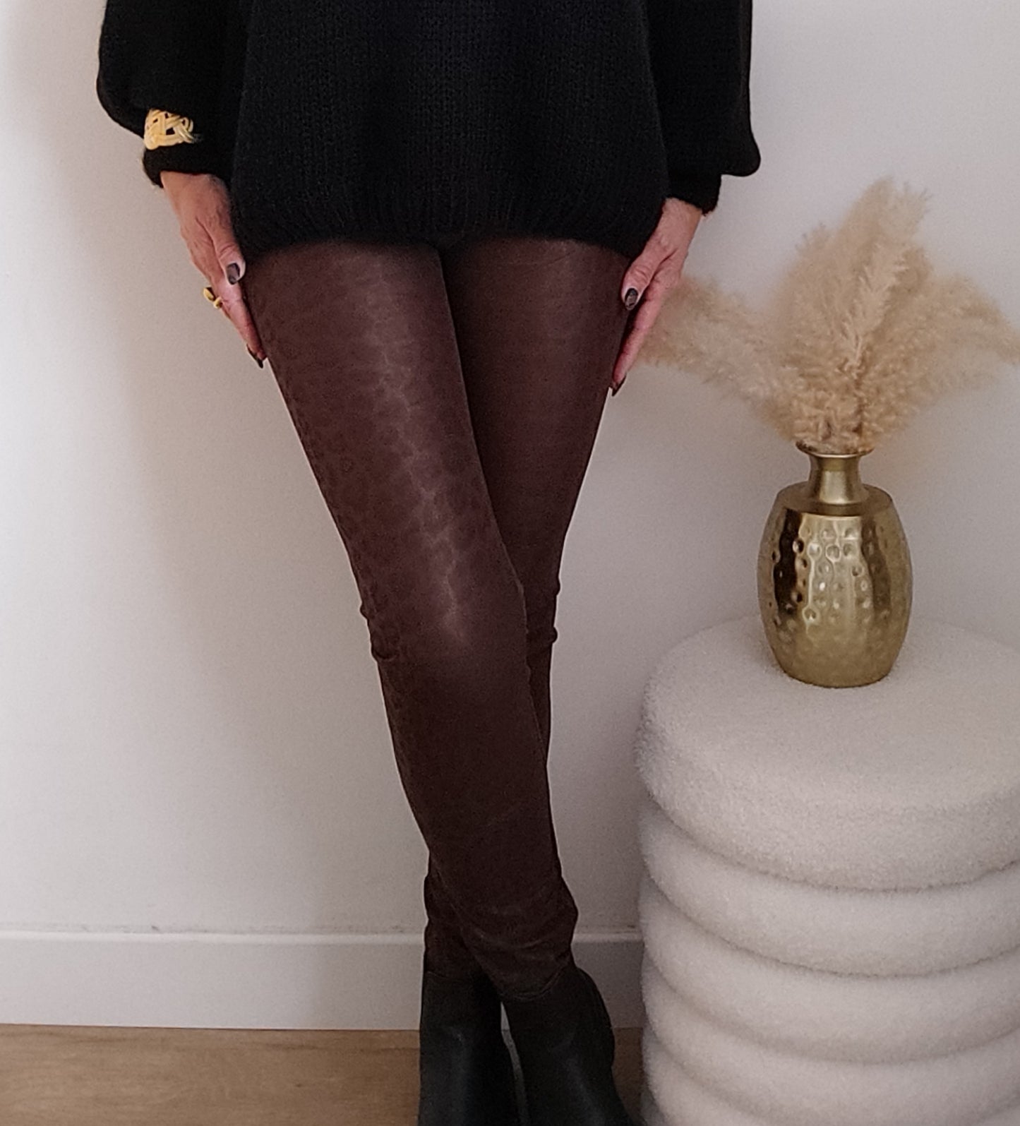 Legging Polaire Léopard Chocolat
