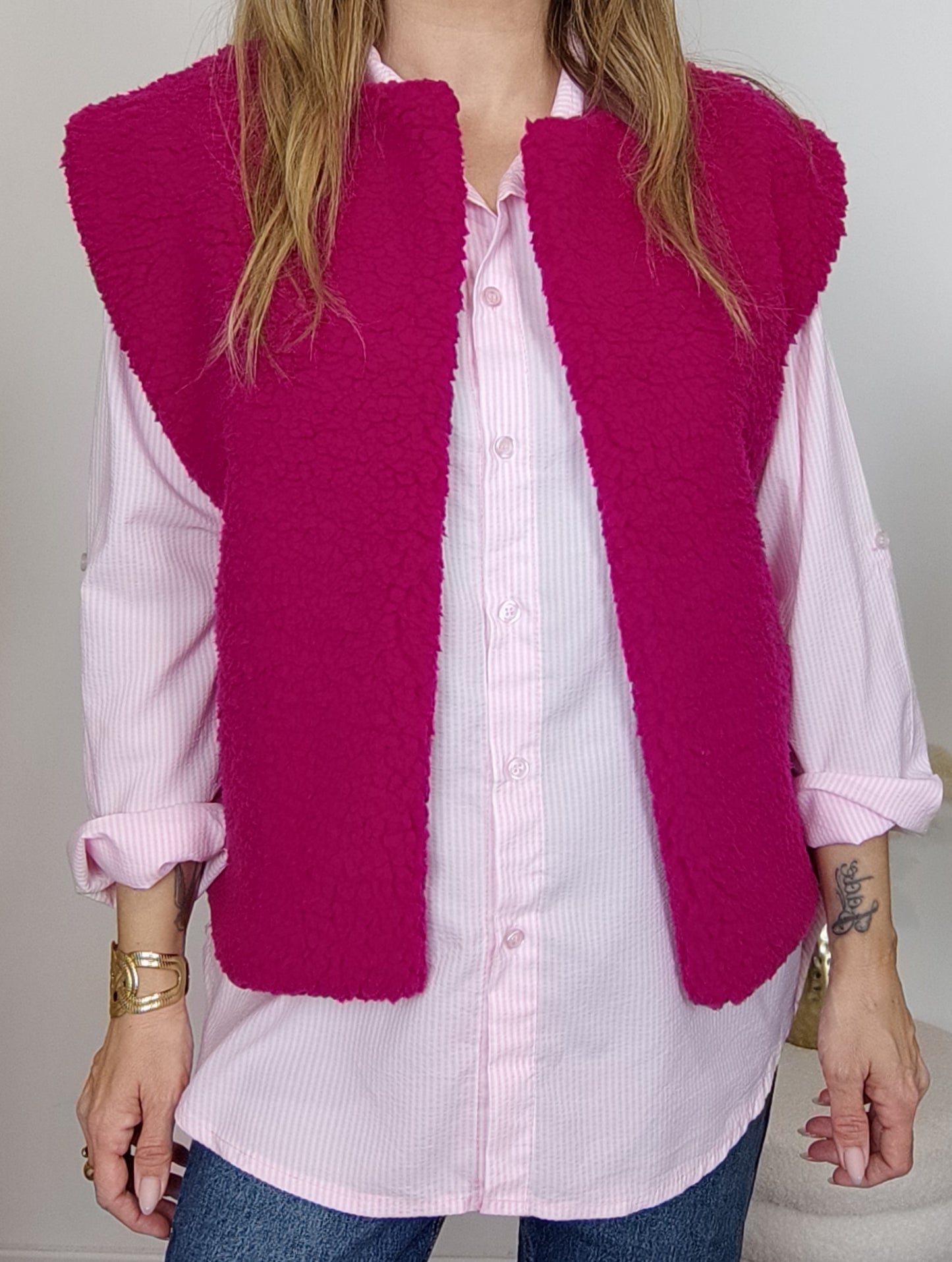 Veste gilet Andréa Fushia