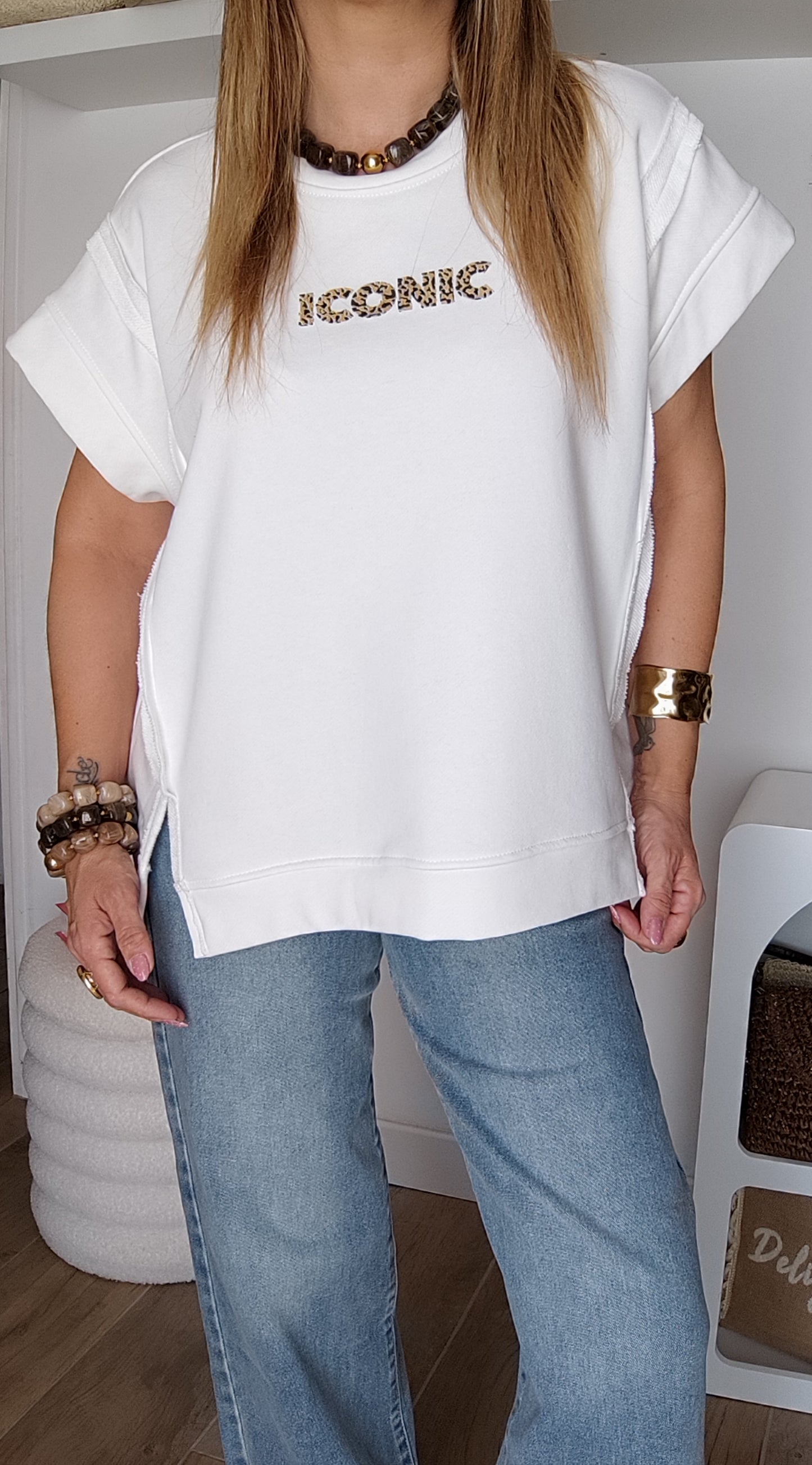 SWEAT ICONIC BLANC