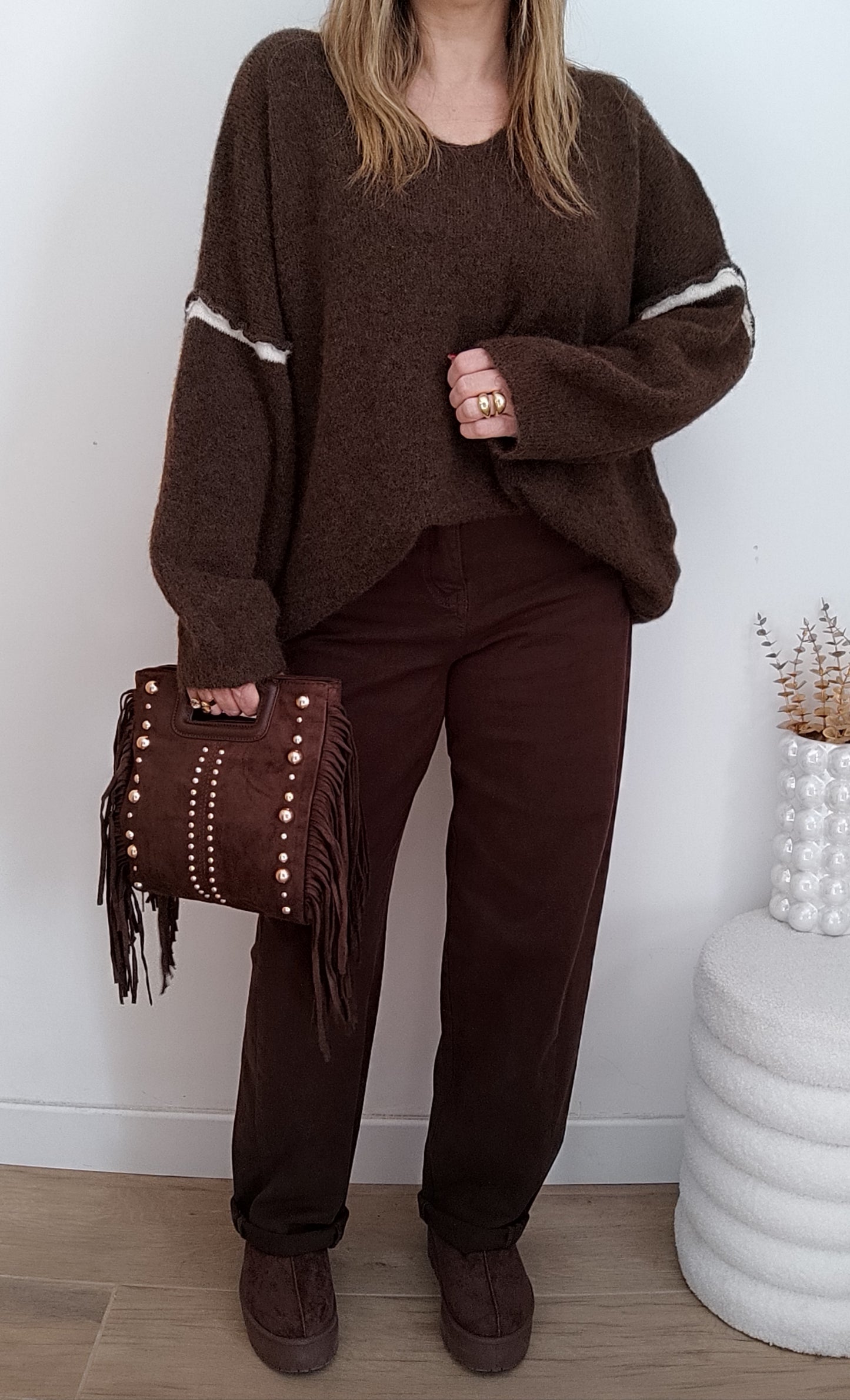 PULL JAVOTTE CHOCOLAT