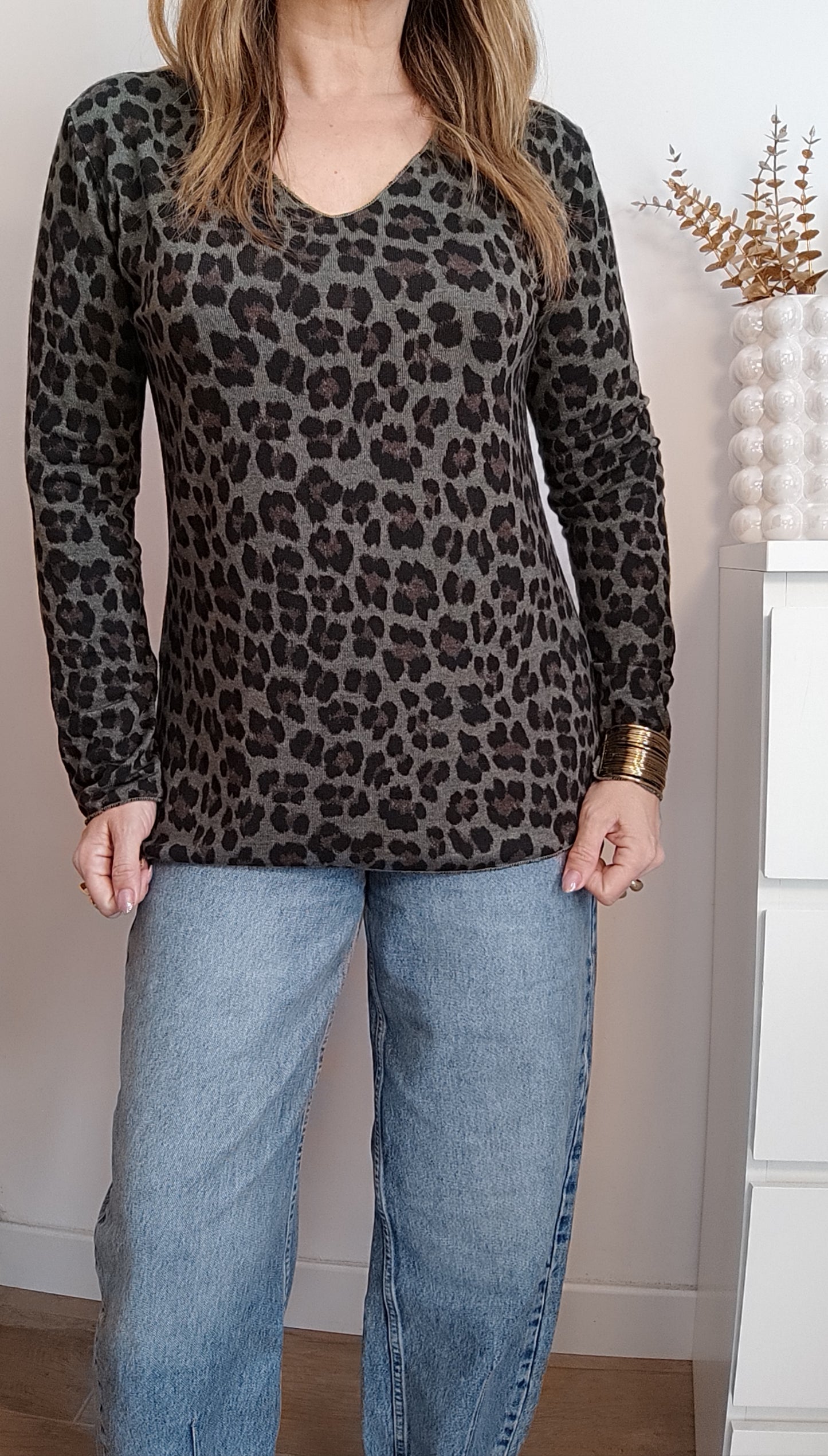 PULL SUZANNE KAKI COUPE NORMALE