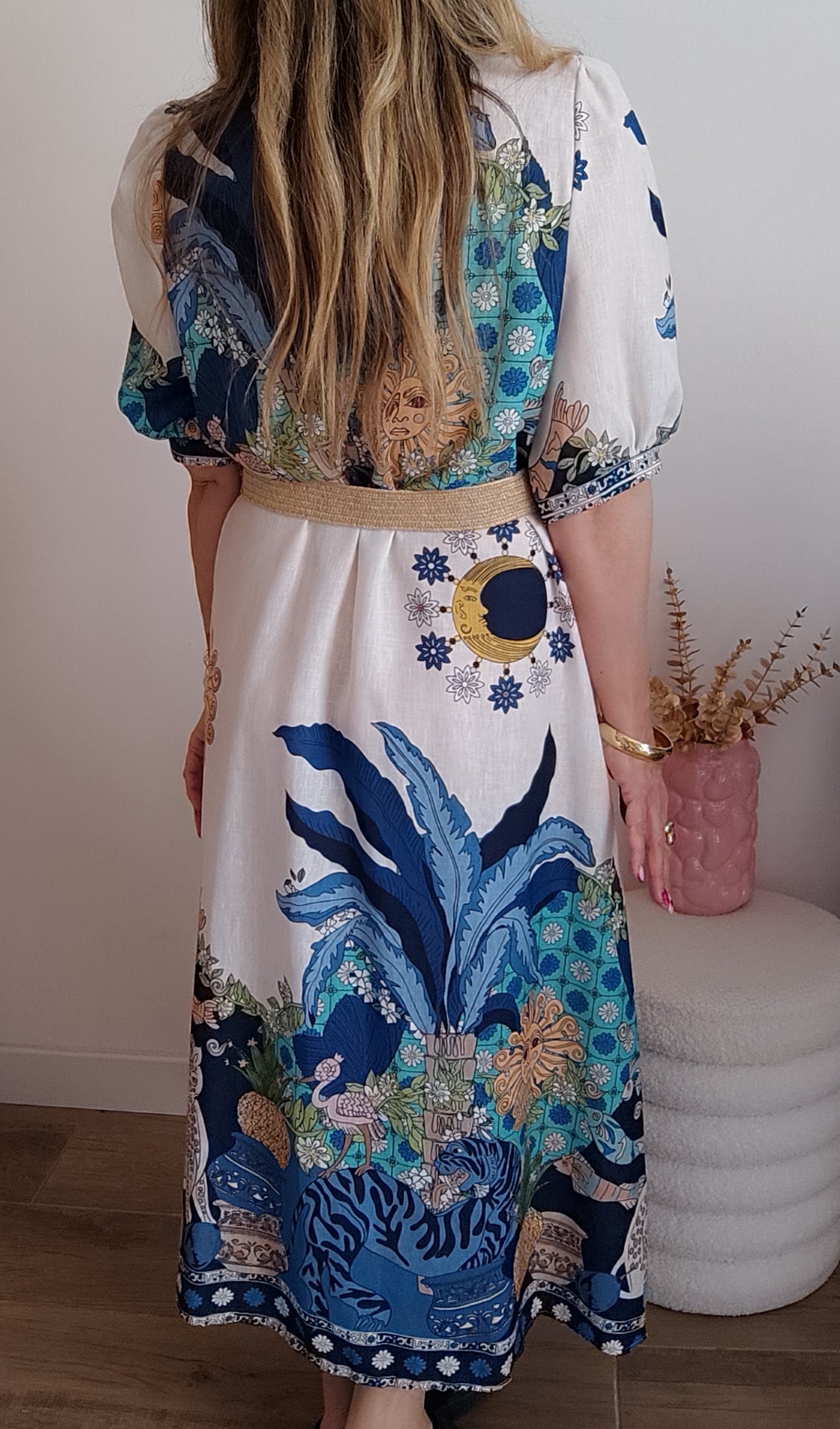 ROBE PALOMA BLEUE AVEC CEINTURE