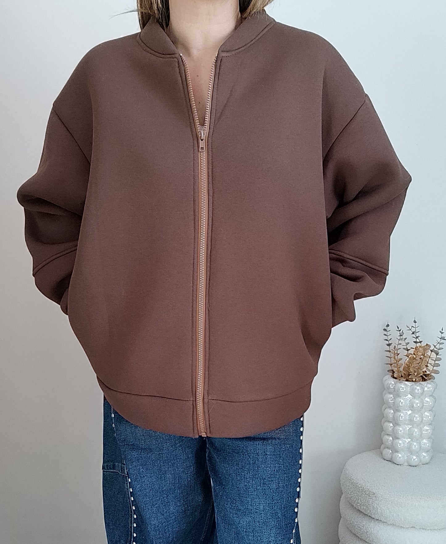 VESTE SWEAT " LOVE" CHOCO