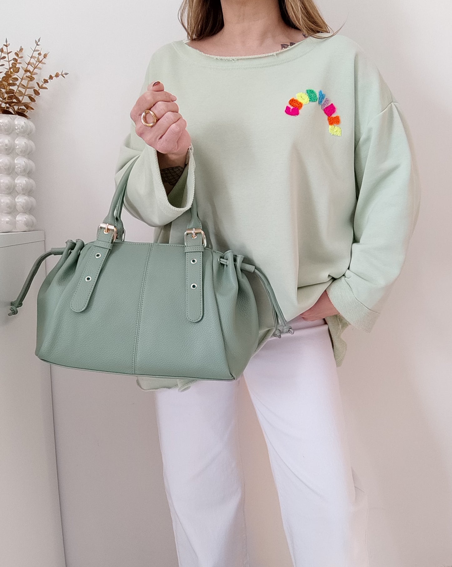 SWEAT GOOD VIBES VERT D'EAU