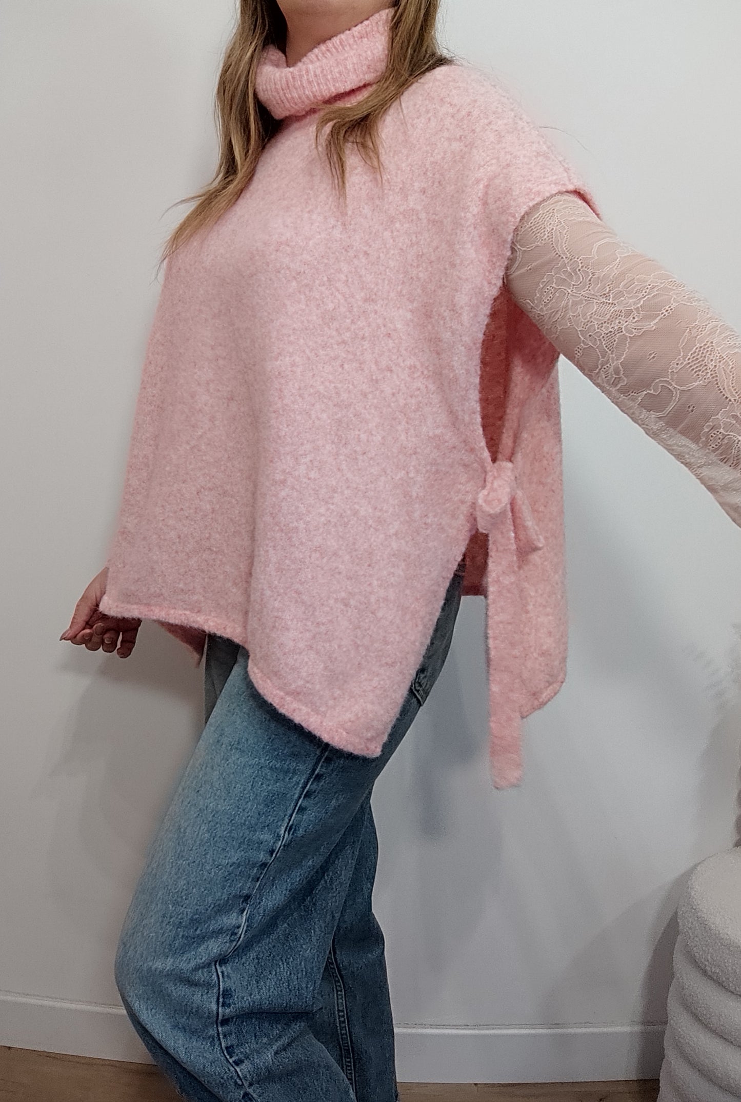 HAUT DENTELLE ROSE