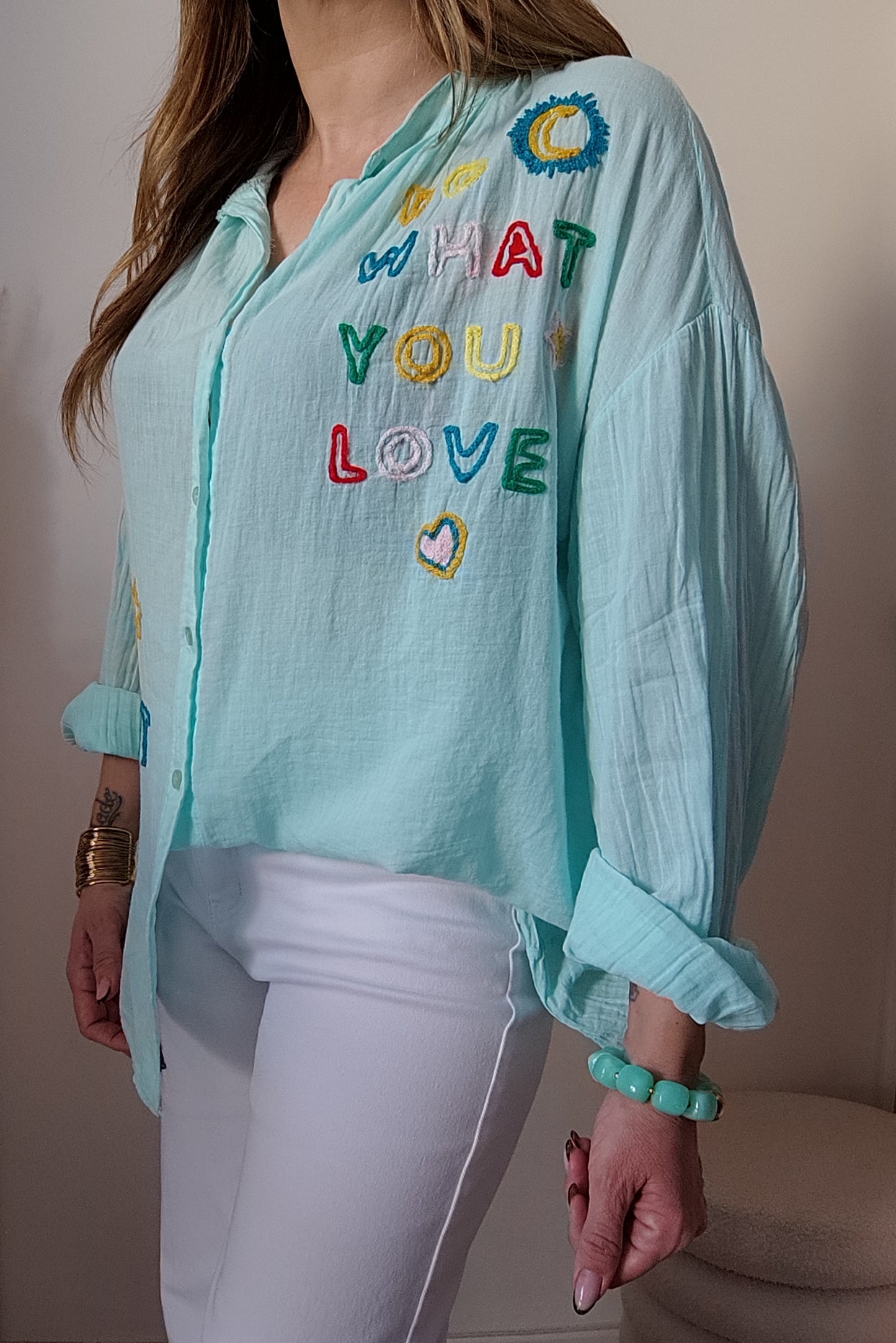 CHEMISE SALOMÉ VERT D'EAU