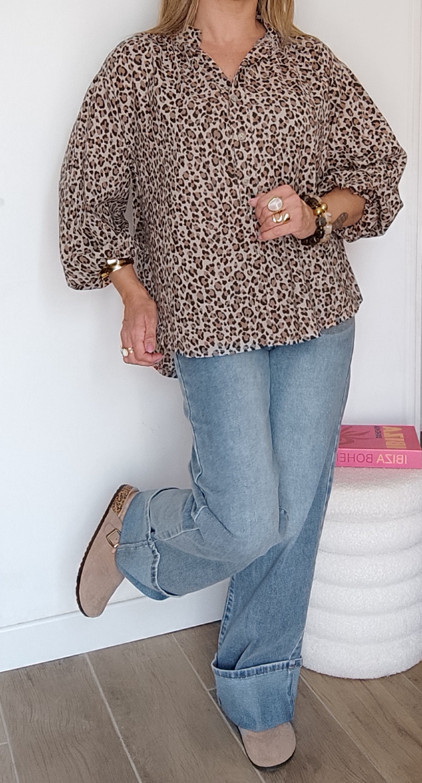 BLOUSE LÉOPARD TAUPE
