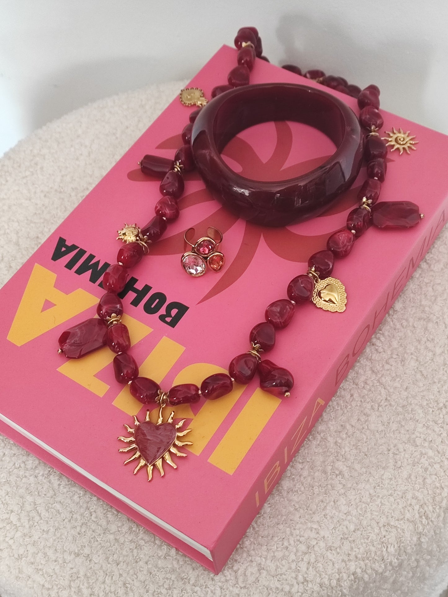 COLLIER SAUTOIR MALAGA BORDEAUX