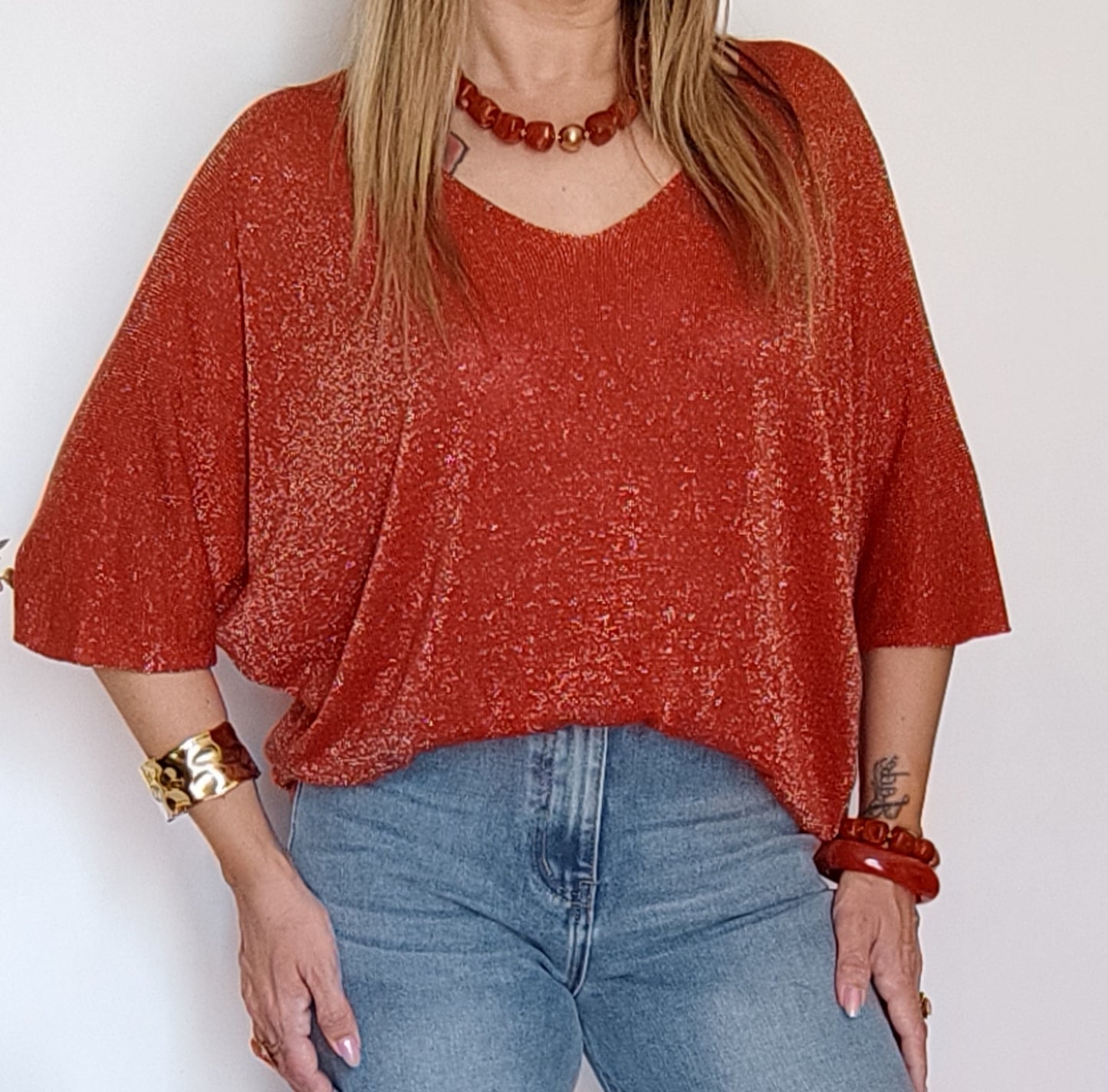 HAUT ROMY TERRACOTTA PAILLETÉ
