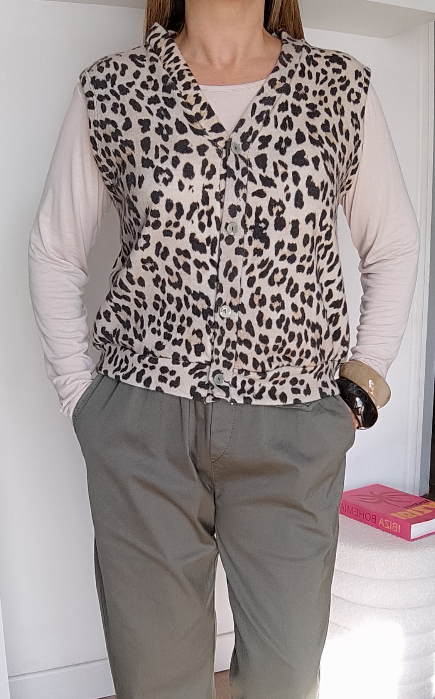 GILET JAMES LÉOPARD BEIGE
