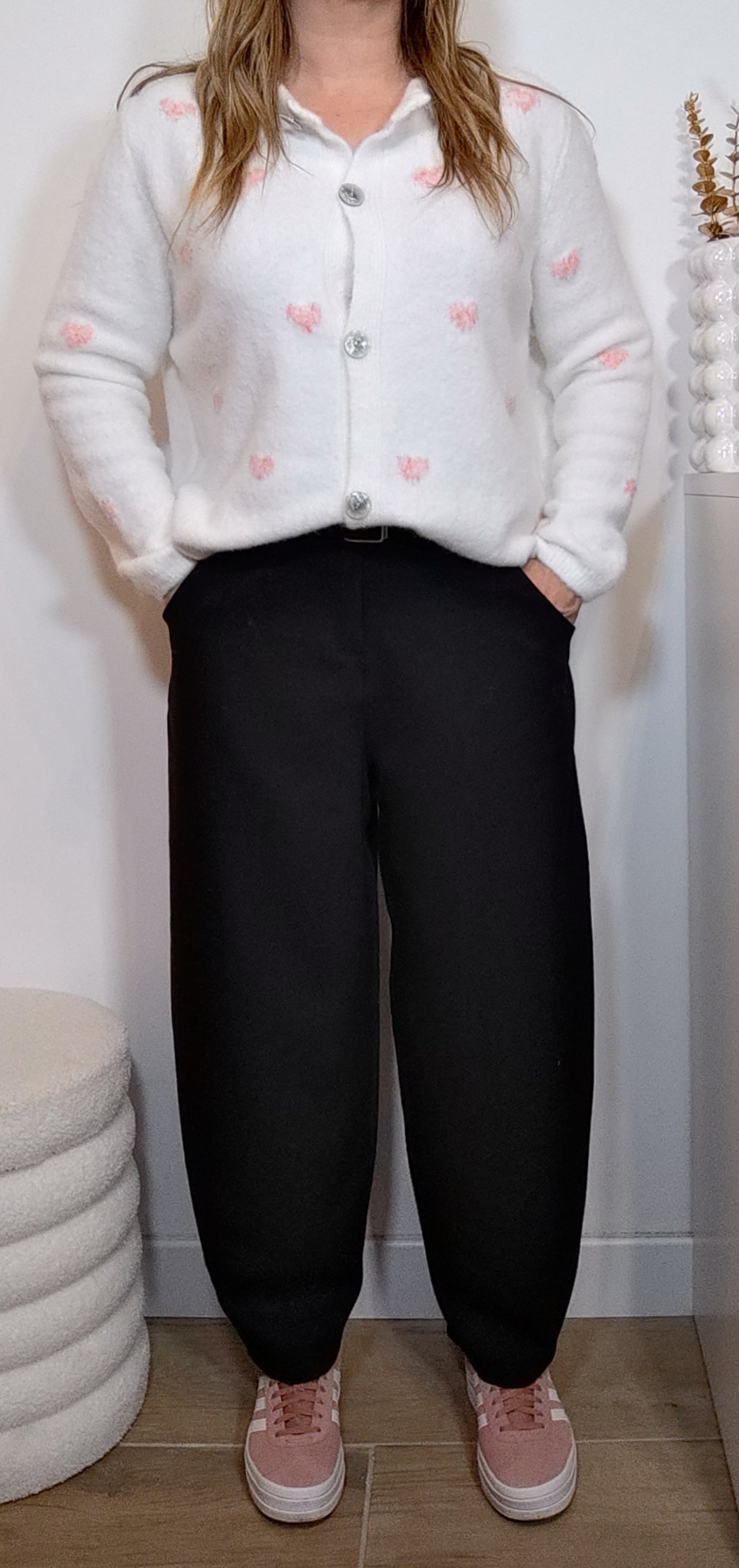 PANTALON BALLON NOIR AVEC CEINTURE