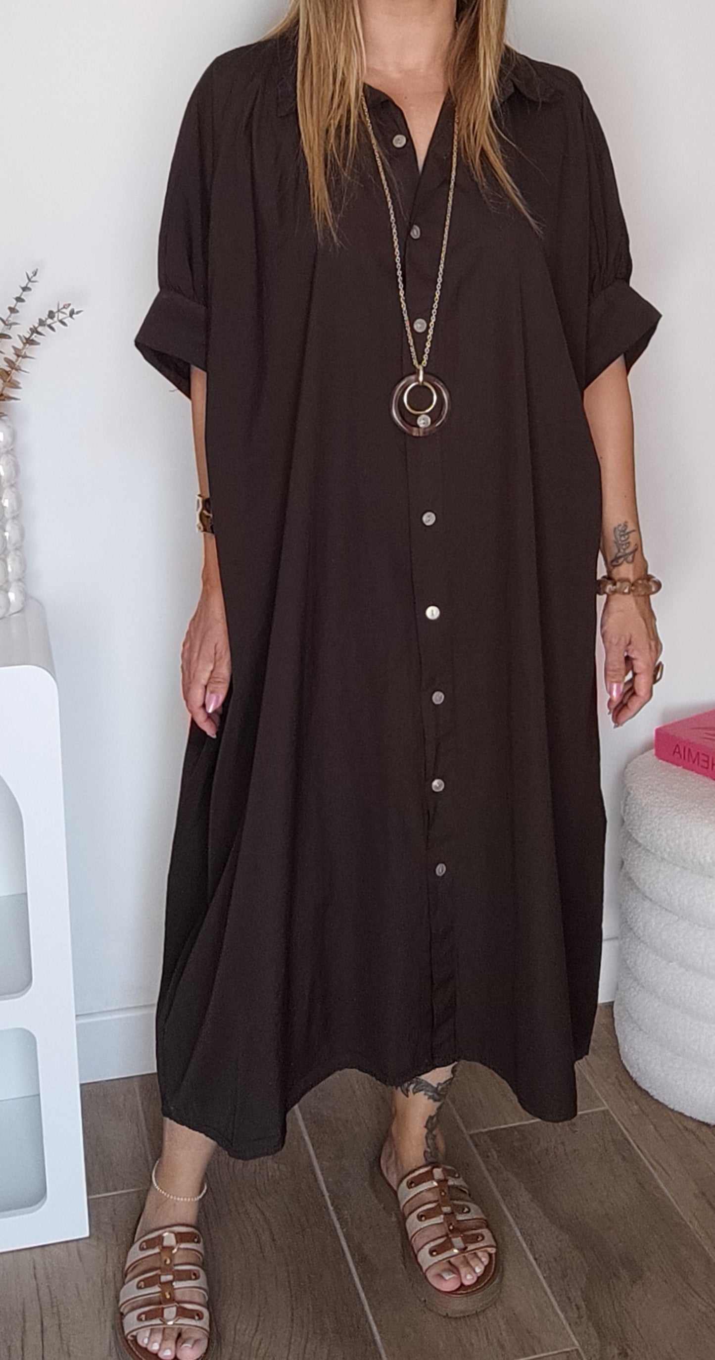 ROBE CHEMISE VÉRONICA CHOCOLAT