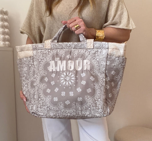 SAC AMOUR BANDANA BEIGE/TAUPE