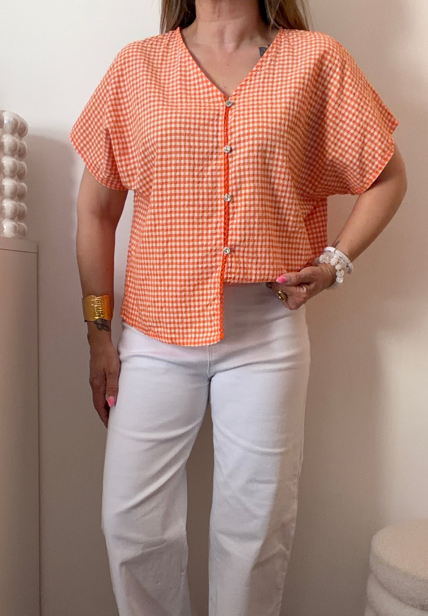 BLOUSE VICHY ORANGE