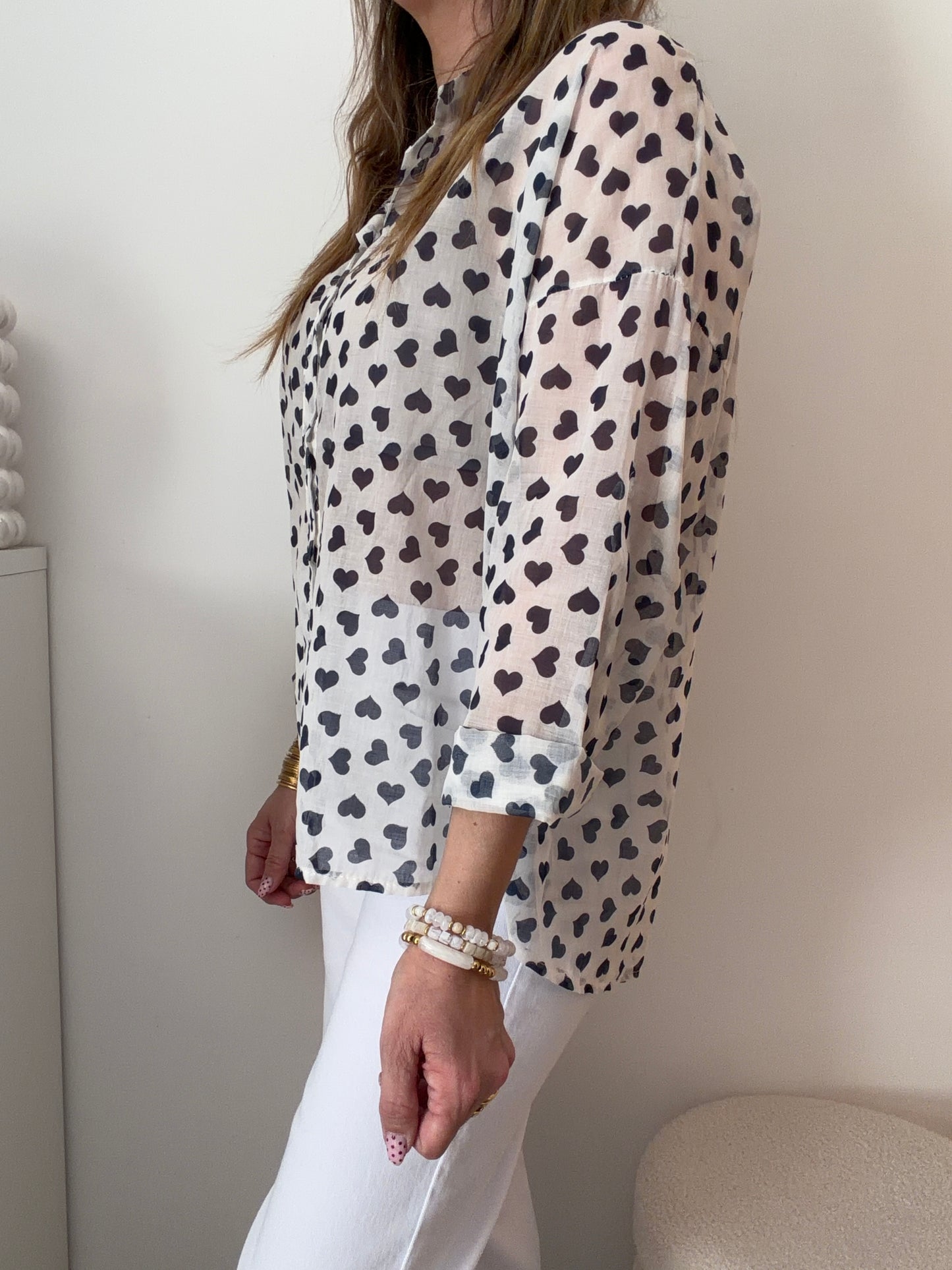 CHEMISE CŒUR MARINE