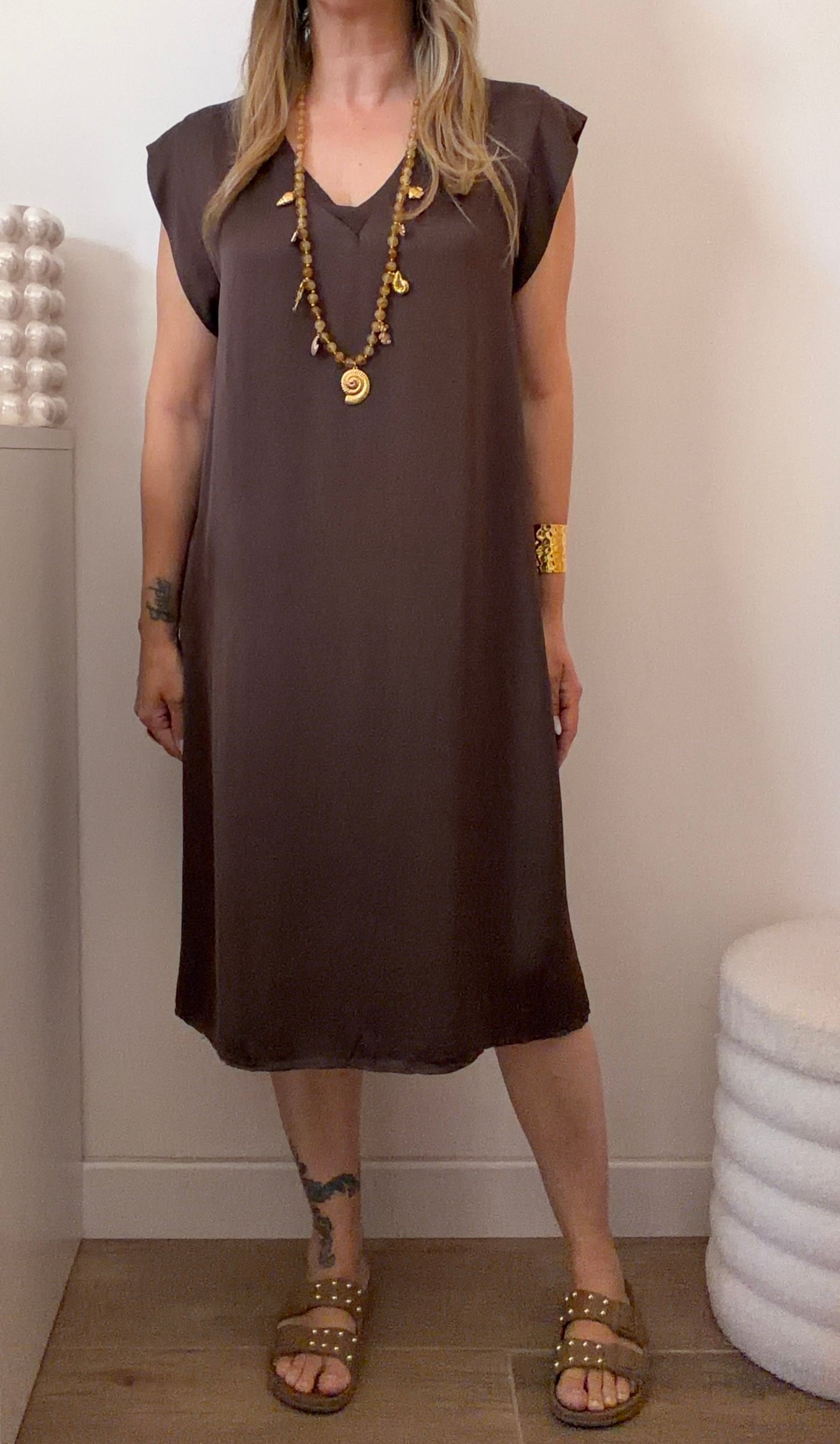 ROBE SOIE CHOCO