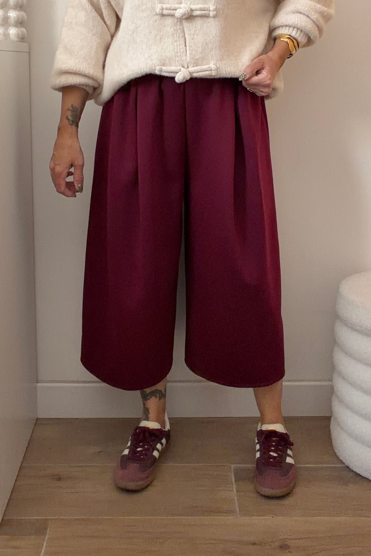 PANTALON JOGG 7/8eme BORDEAUX