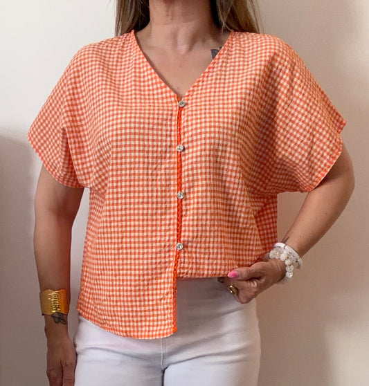 BLOUSE VICHY ORANGE