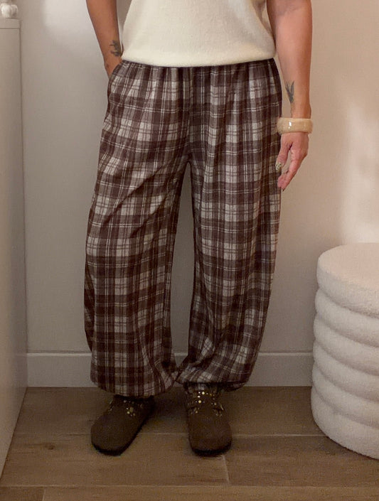 PANTALON À CARREAUX CHOCO