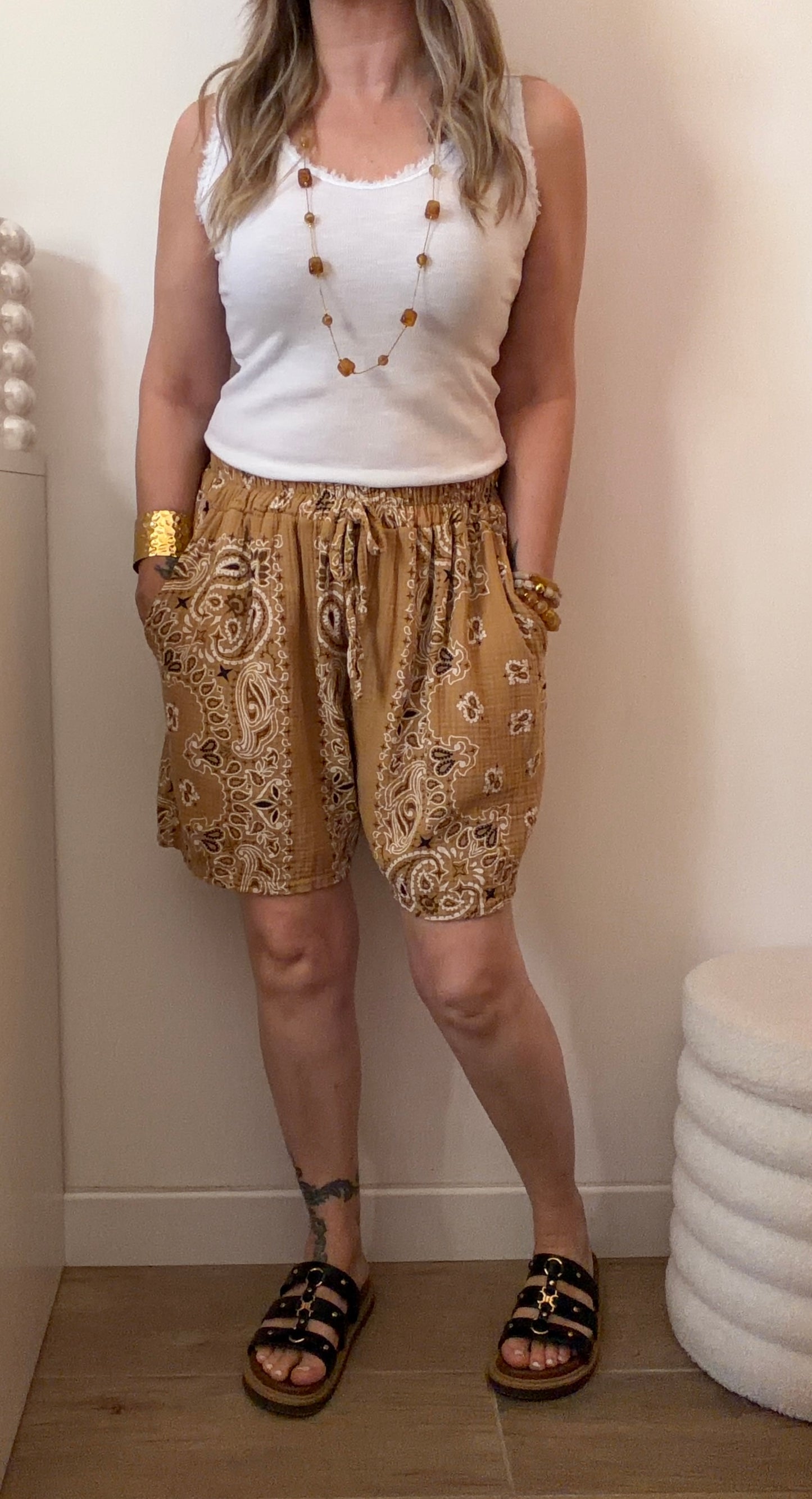 SHORT BANDANA CAMEL