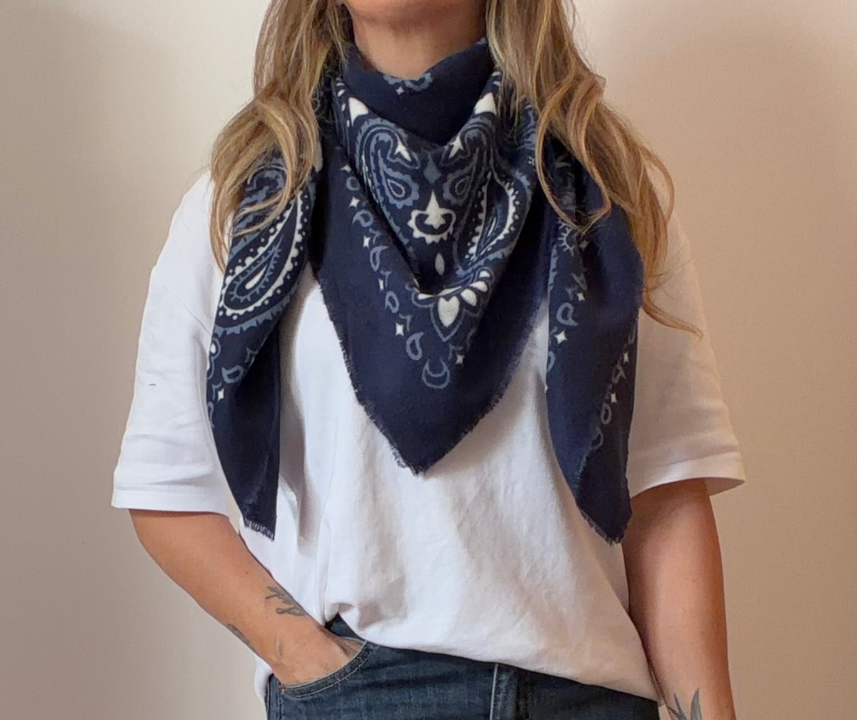 ÉCHARPE BANDANA MARINE