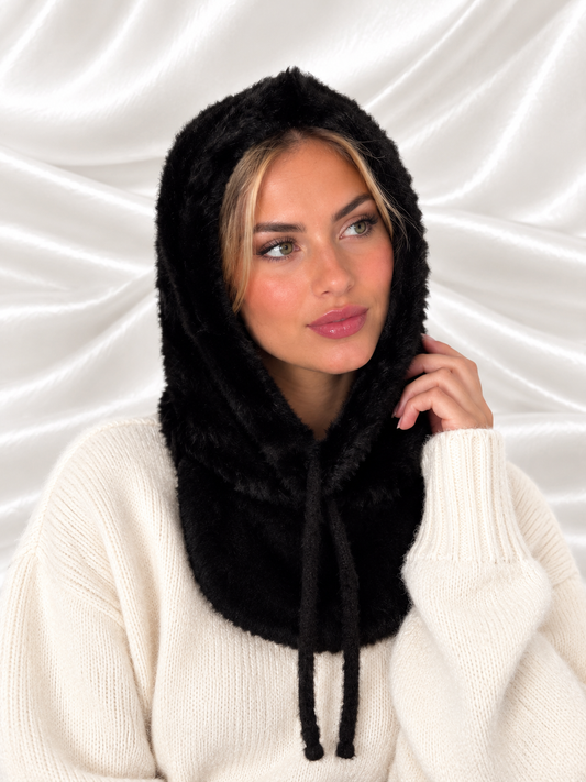 CAGOULE FOURRURE NOIRE