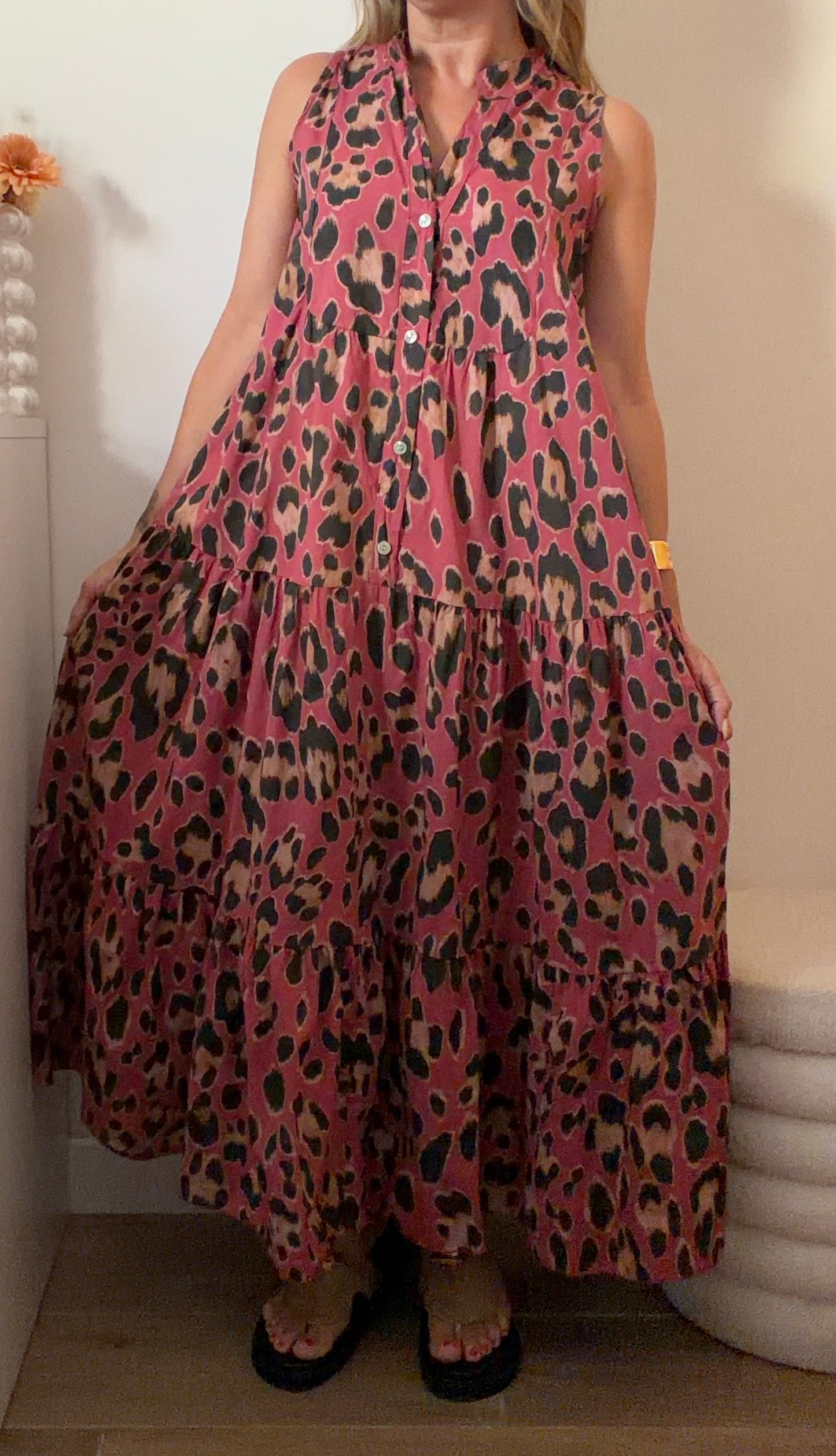 ROBE LÉOPARD FRAMBOISE