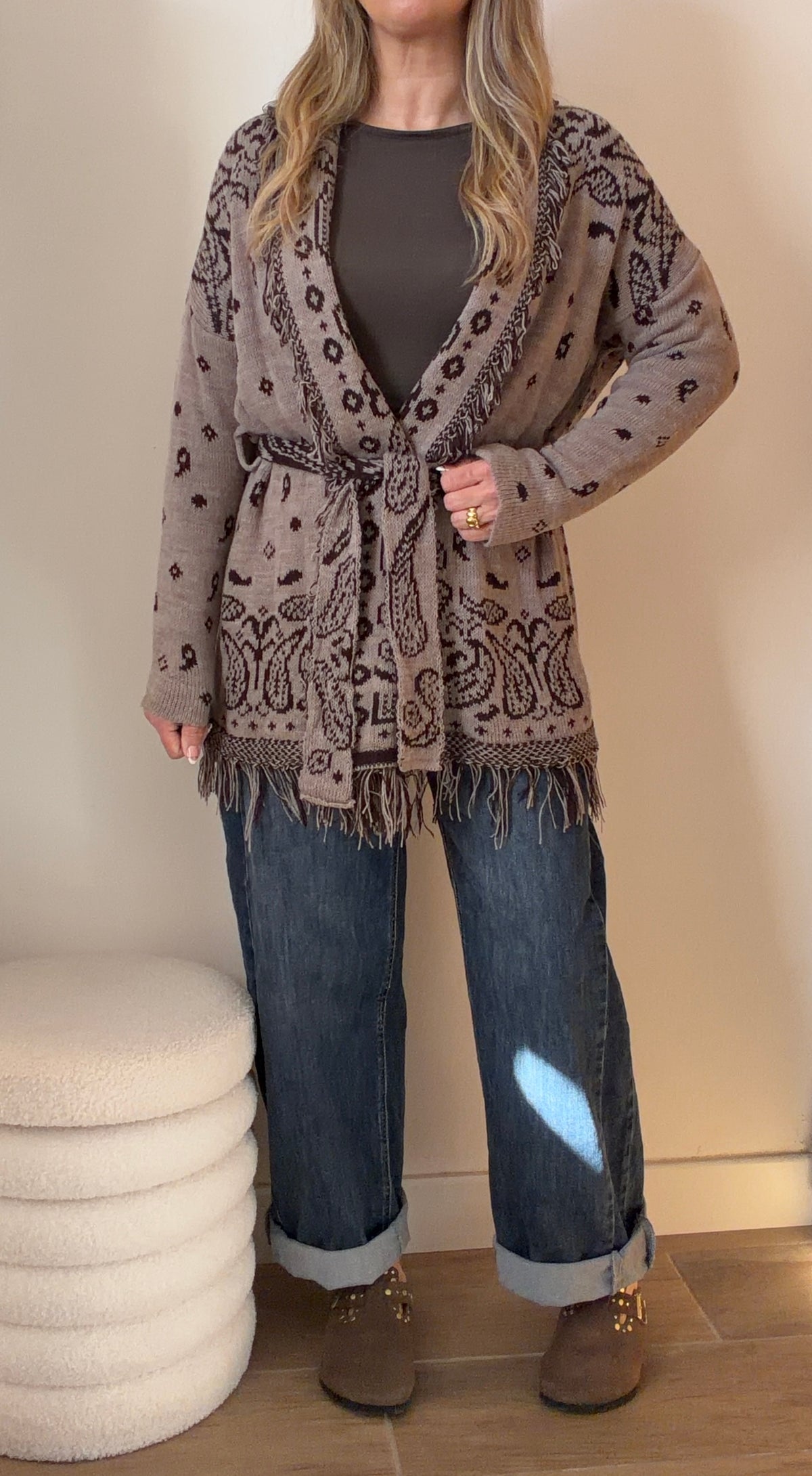 GILET BANDANA TAUPE