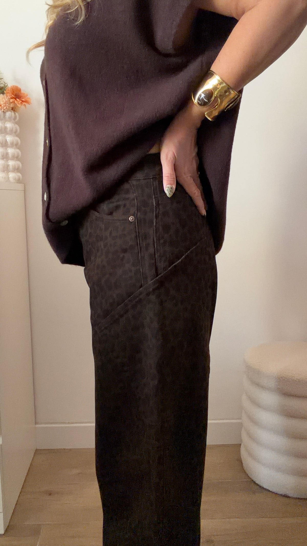 JEAN CARGO LÉOPARD CHOCO