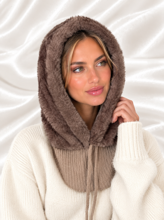 CAGOULE FOURRURE TAUPE