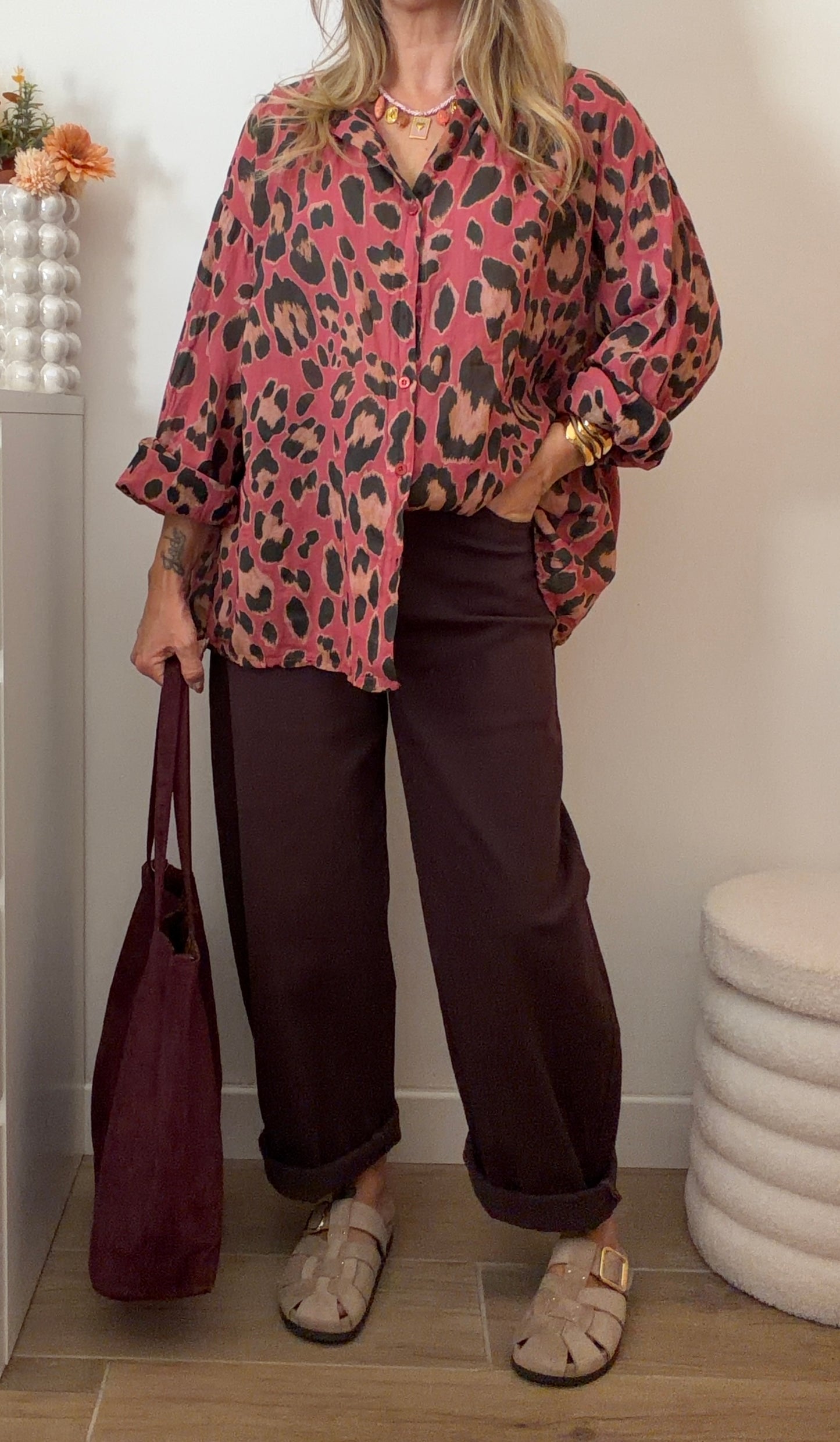 CHEMISE CLEOFA  FRAMBOISE