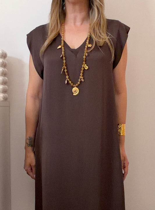 ROBE SOIE CHOCO