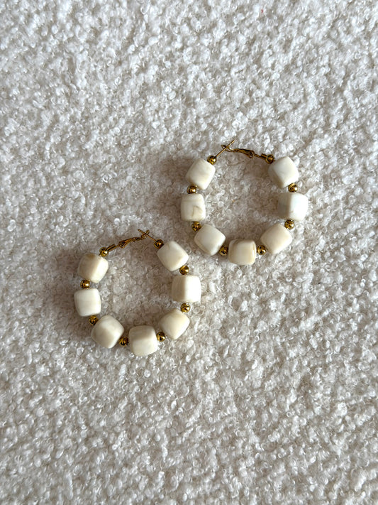 BOUCLES D'OREILLES ROMA BEIGES