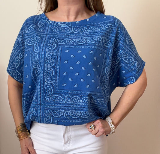 TEE-SHIRT BANDANA BLEU