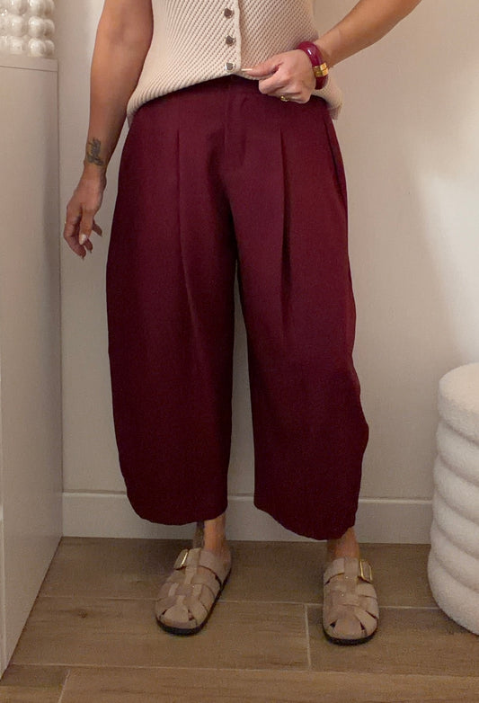 PANTALON 7/8eme BORDEAUX