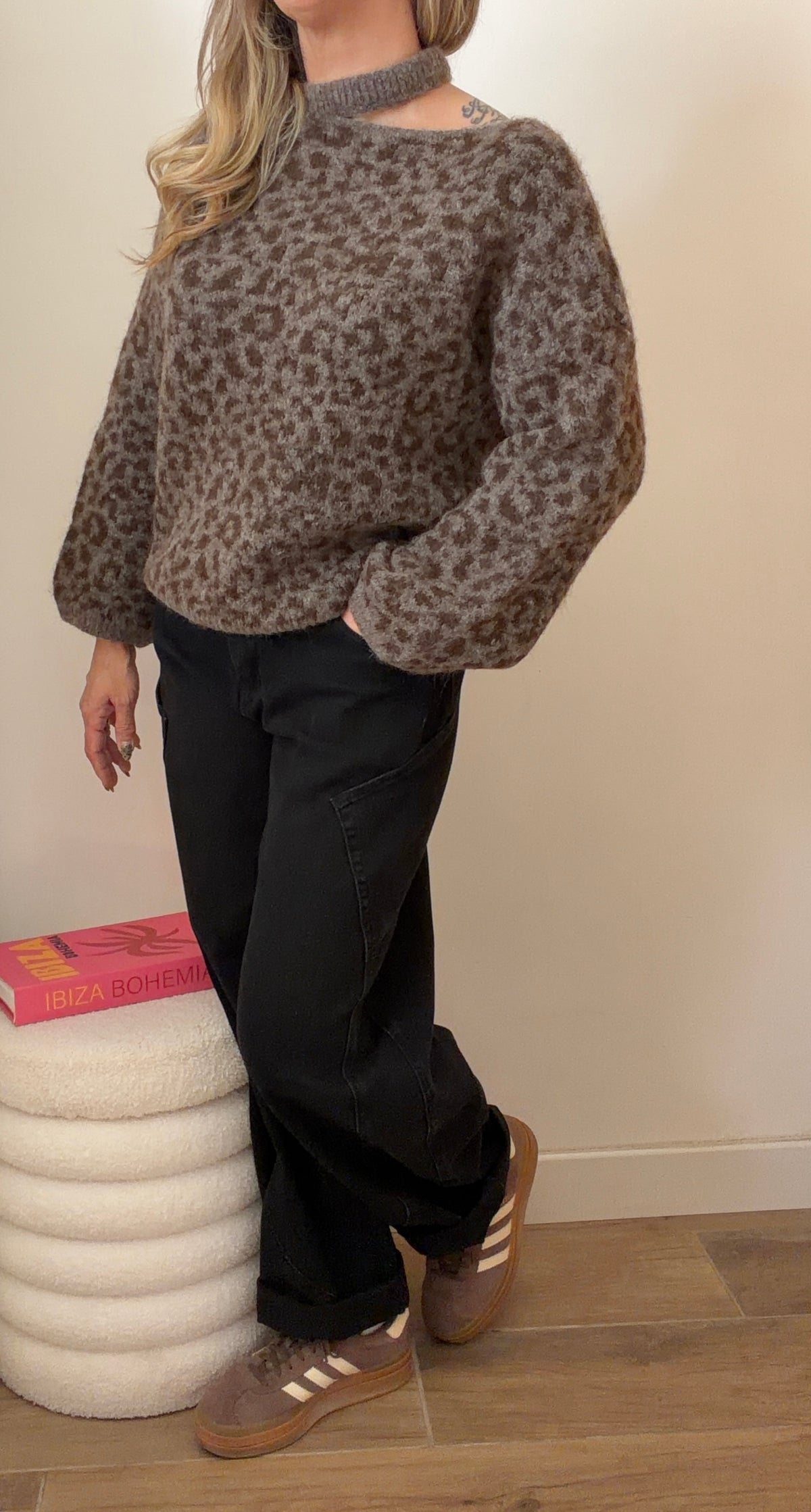 PULL LORENE LÉOPARD CHOCO