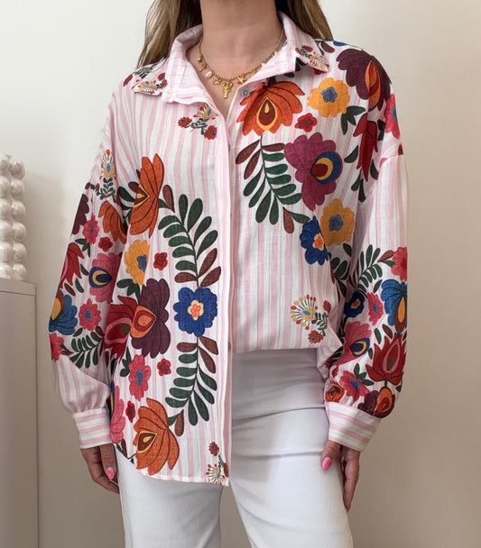 CHEMISE GARANCE ROSE
