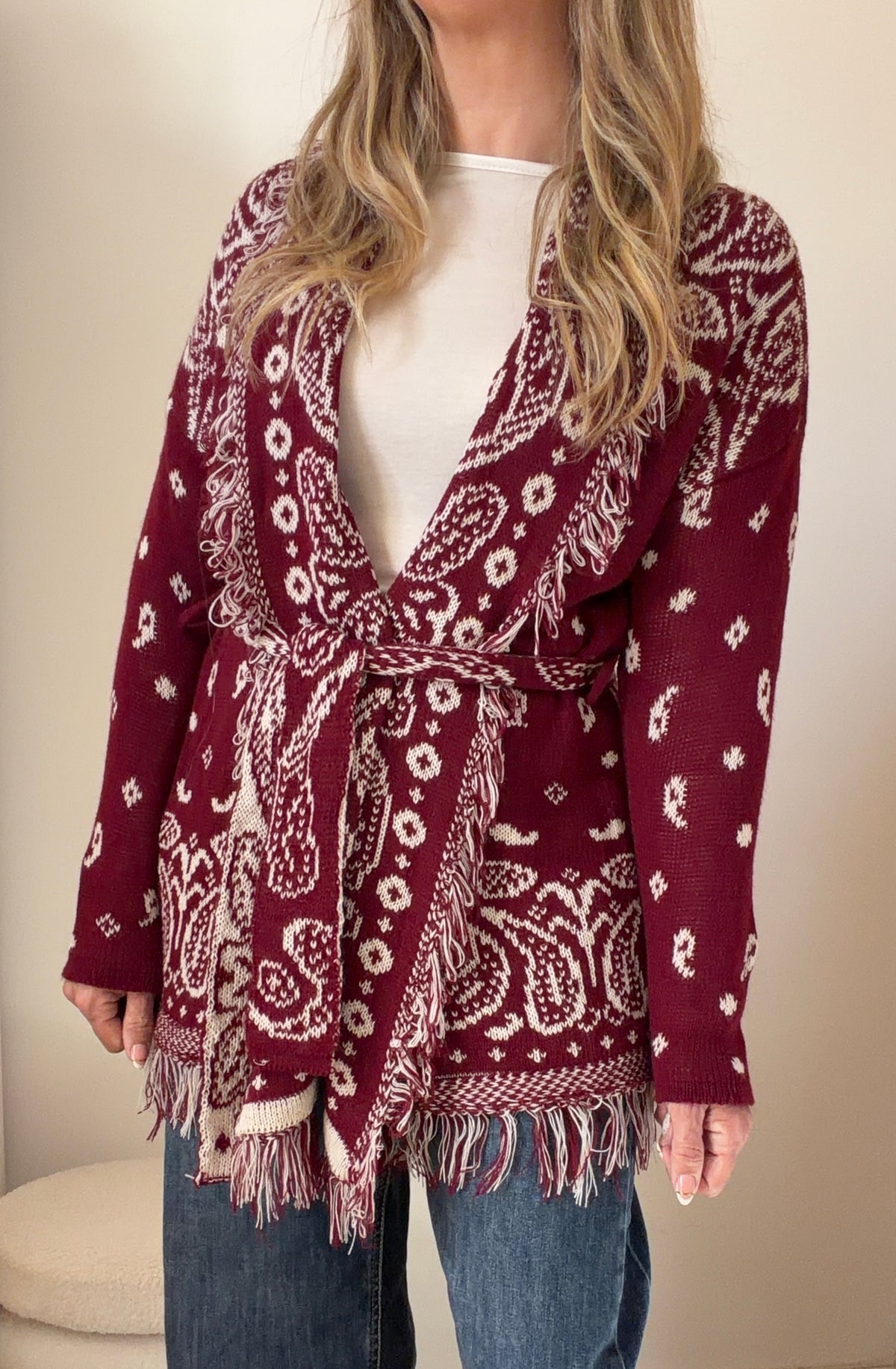 GILET BANDANA BORDEAUX