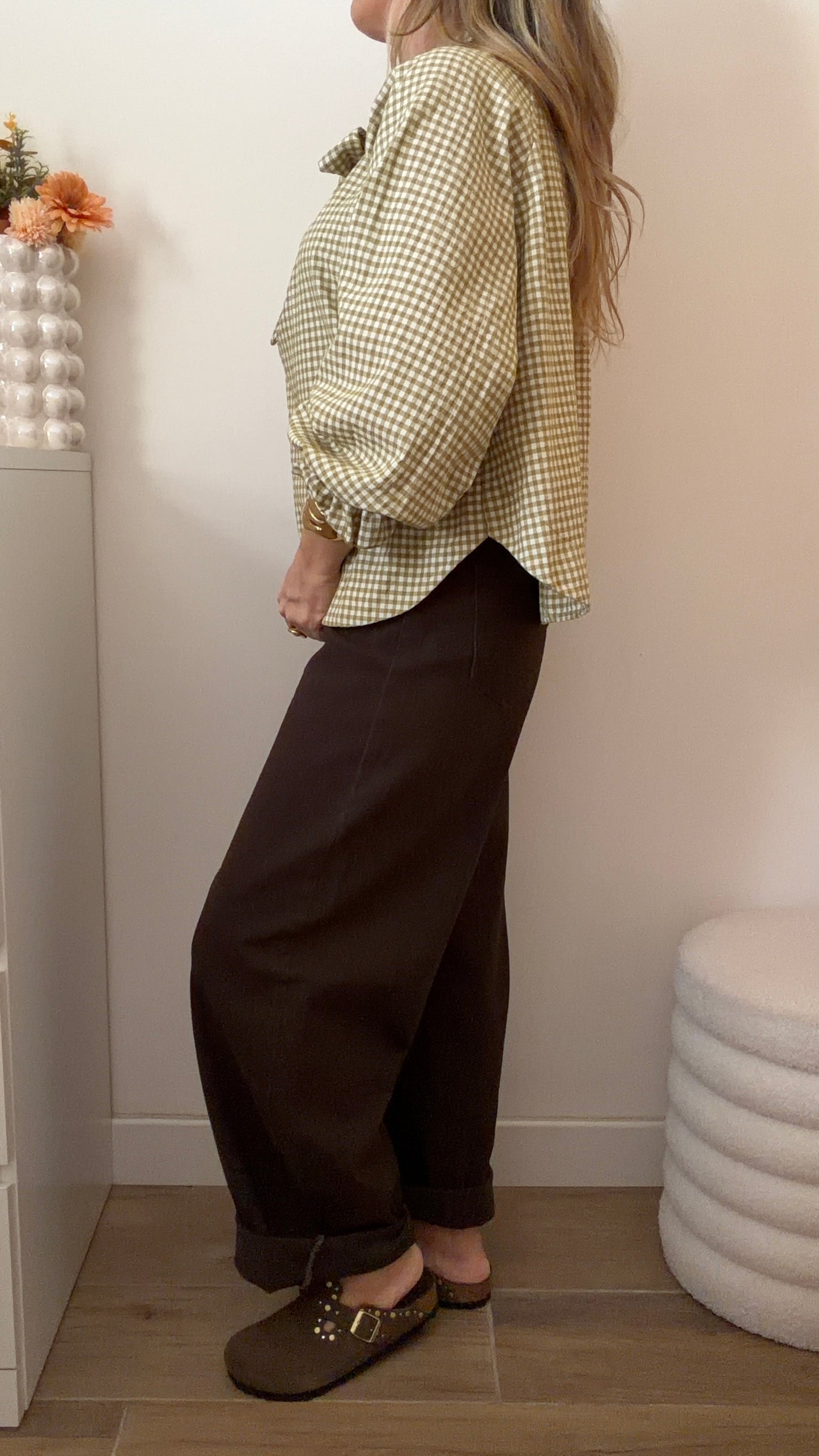 BLOUSE VICHY OLIVE